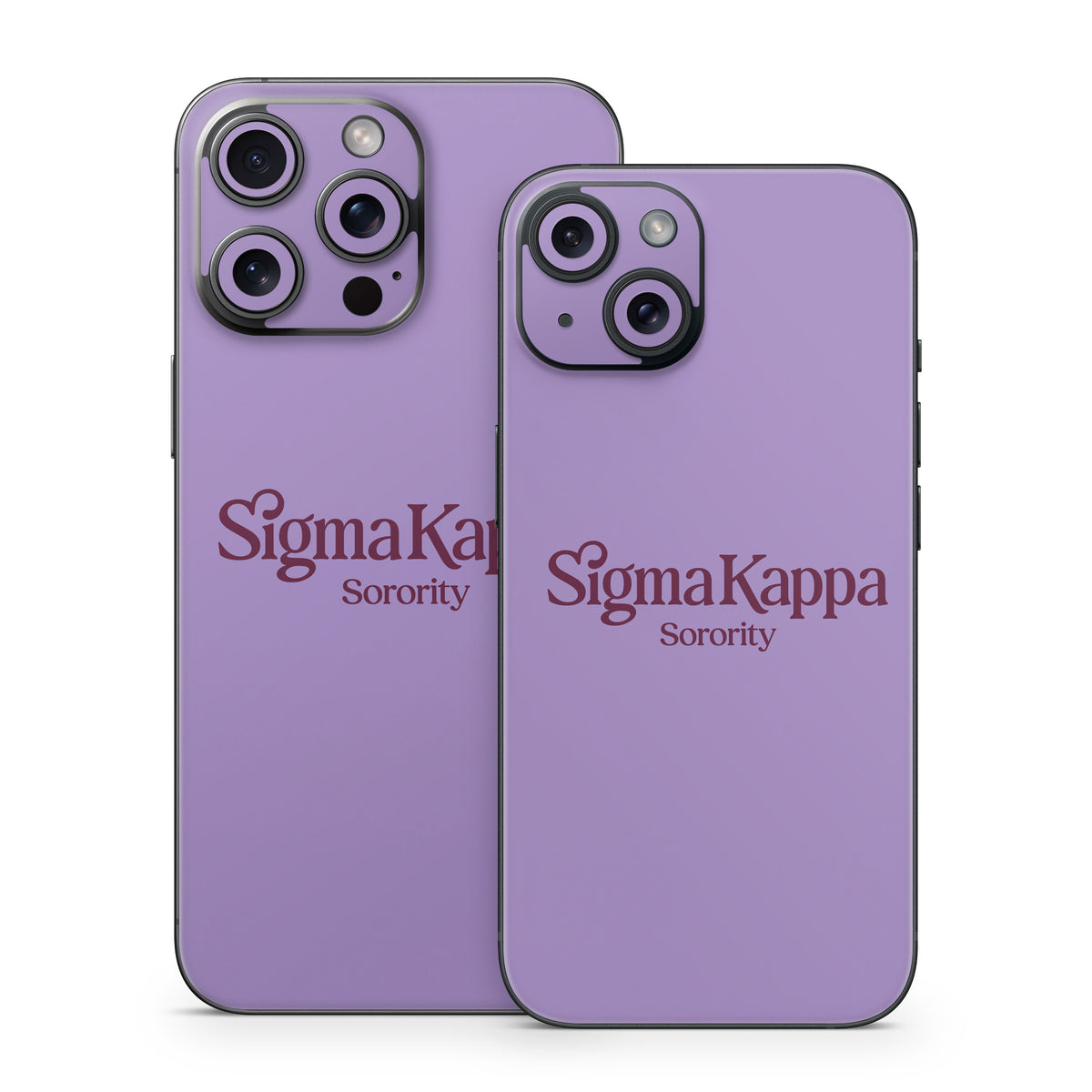 Sigma Kappa Sorority Logo Mary Maroon on Legacy Lavender - Apple iPhone 15 Skin