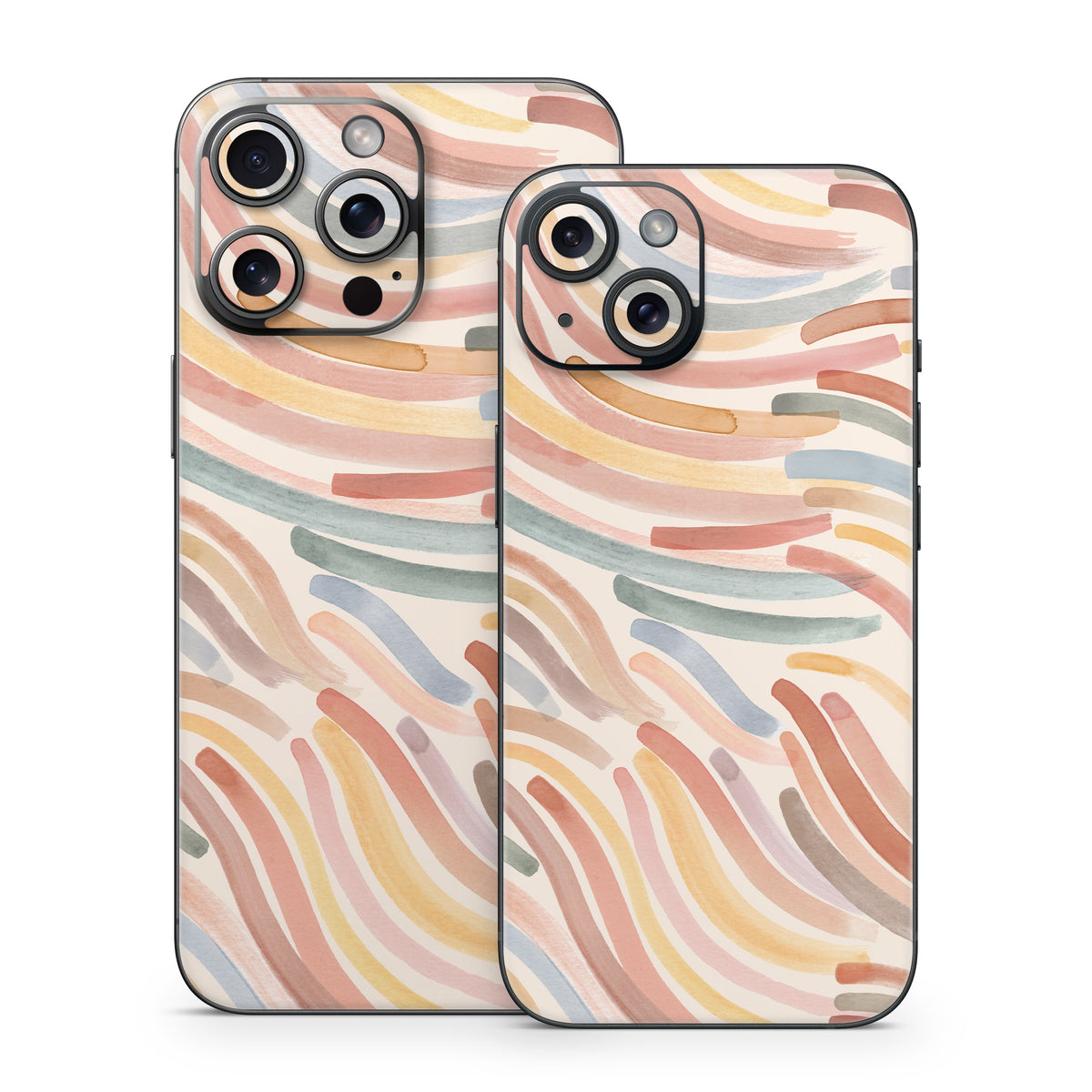 Terracotta Brushstroke Waves - Apple iPhone 15 Skin
