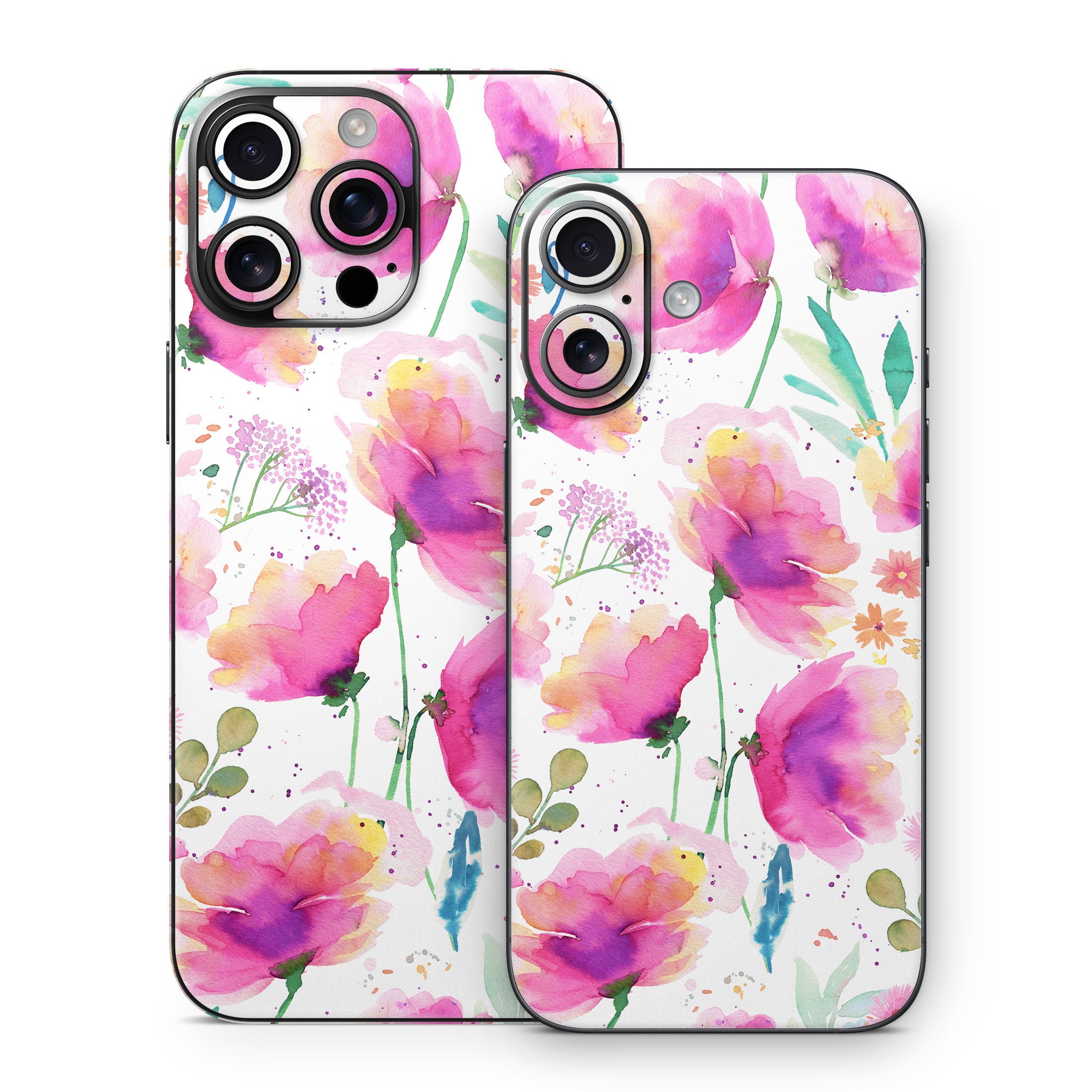 Abstract Pink Poppies - Apple iPhone 16 Skin