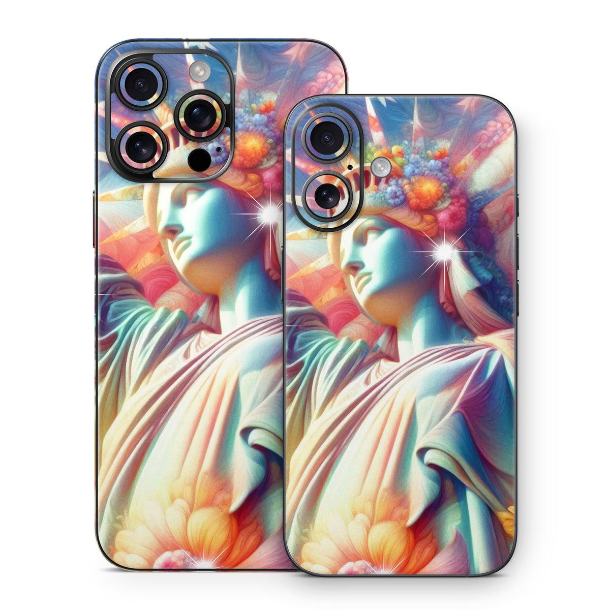 Lady Liberty and Flowers - Apple iPhone 16 Skin