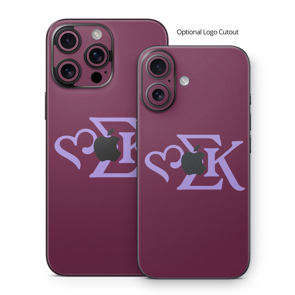 Sigma Kappa Greek Letters Legacy Lavender on Mary Maroon - Apple iPhone 16 Skin