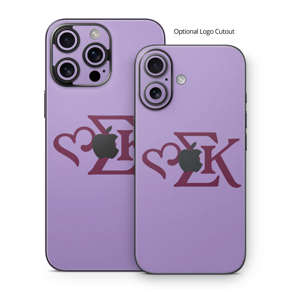 Sigma Kappa Greek Letters Mary Maroon on Legacy Lavender - Apple iPhone 16 Skin