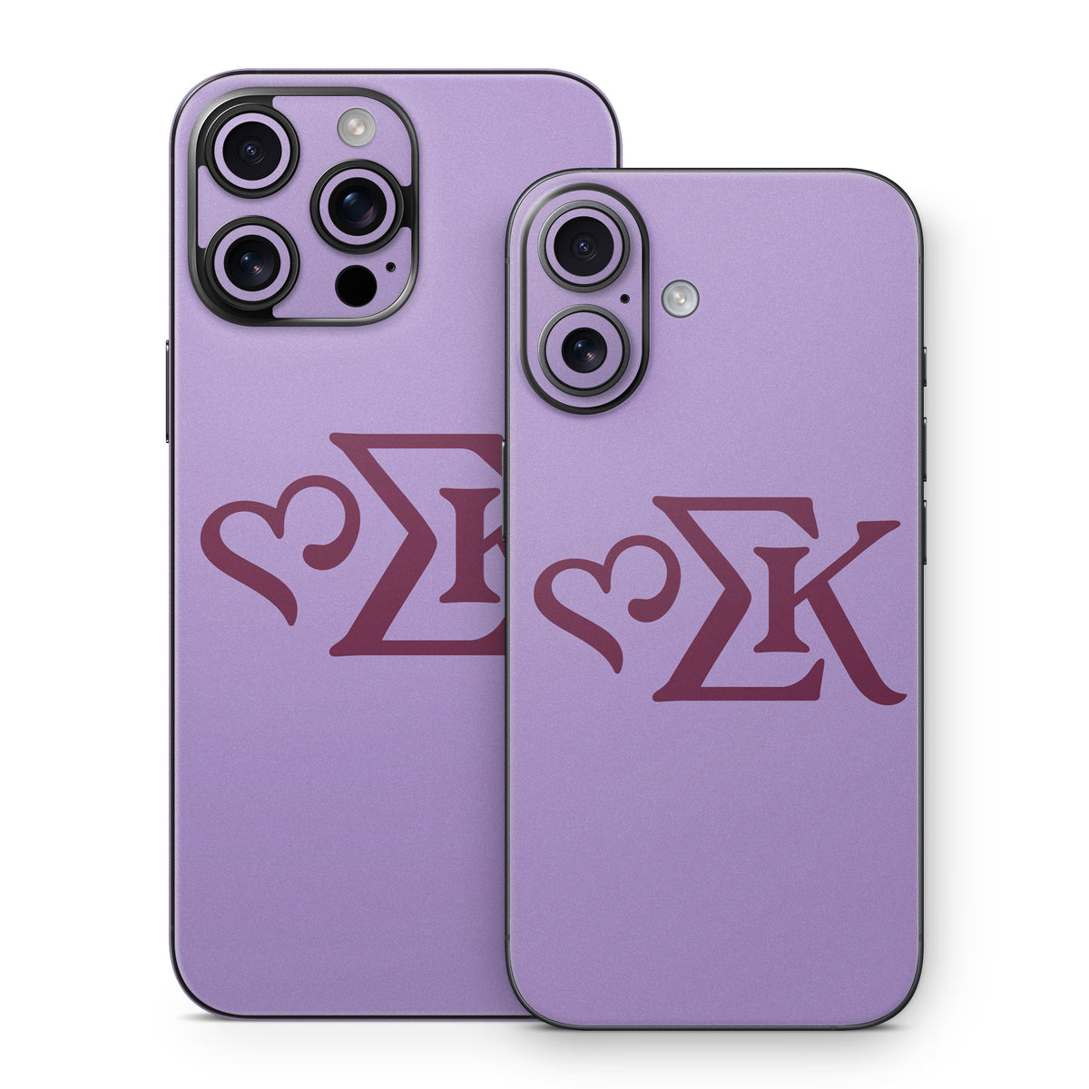 Sigma Kappa Greek Letters Mary Maroon on Legacy Lavender - Apple iPhone 16 Skin