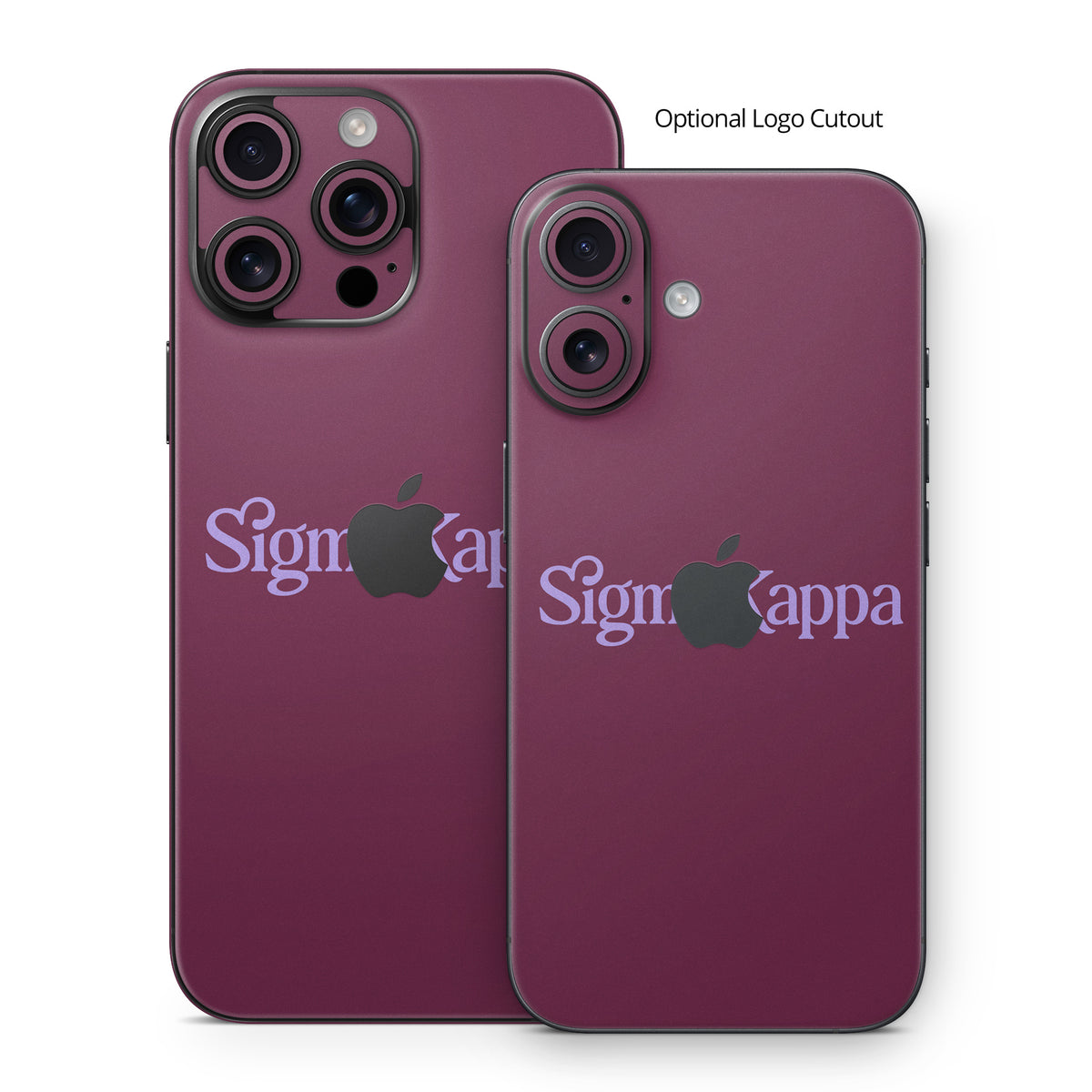 Sigma Kappa Primary Logo Legacy Lavender on Mary Maroon - Apple iPhone 16 Skin
