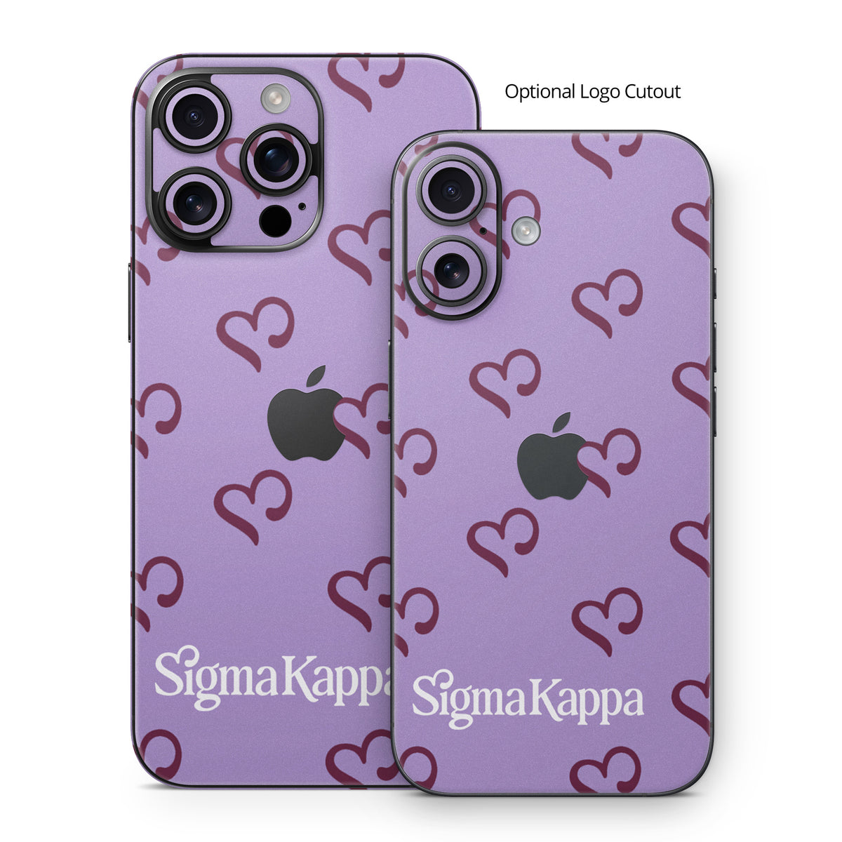 Sigma Kappa Hearts Pattern - Apple iPhone 16 Skin