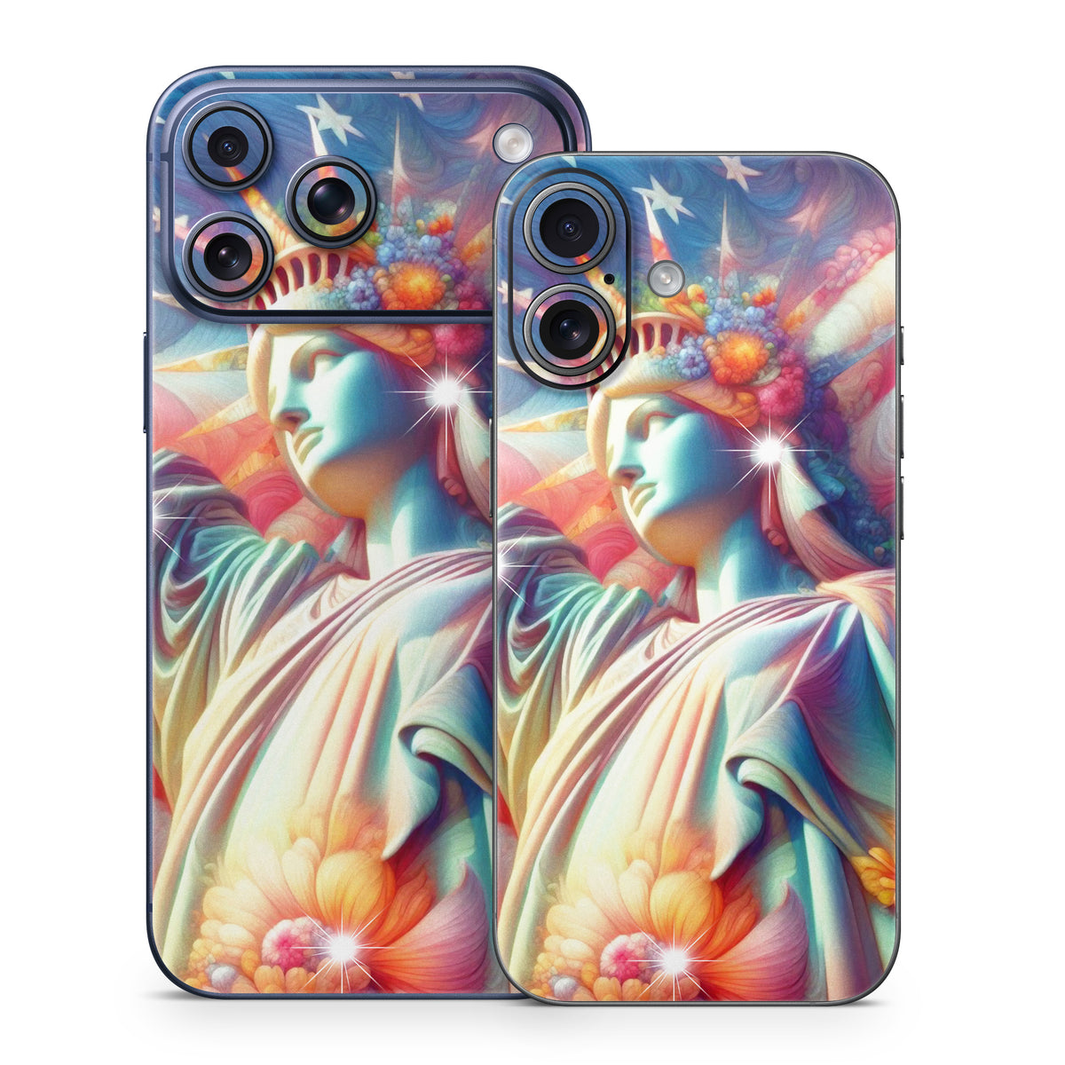 Lady Liberty and Flowers - Apple iPhone 17 Skin