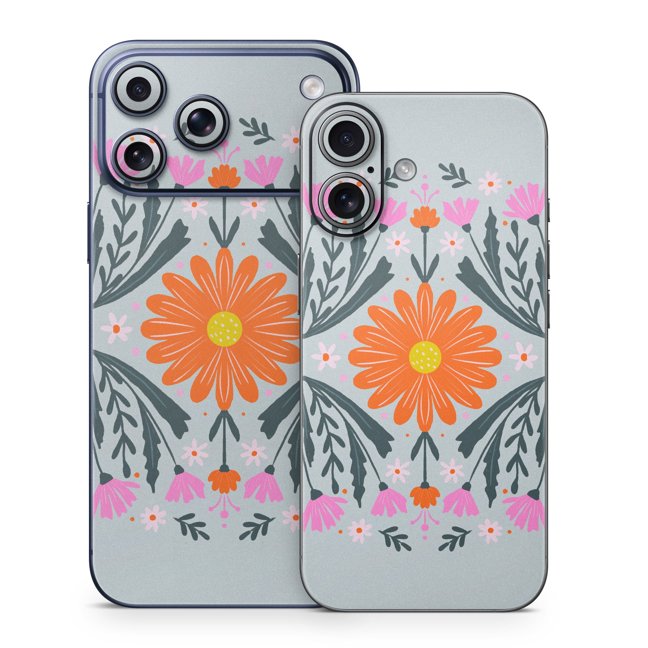 Pink and Orange Flowers - Apple iPhone 17 Skin