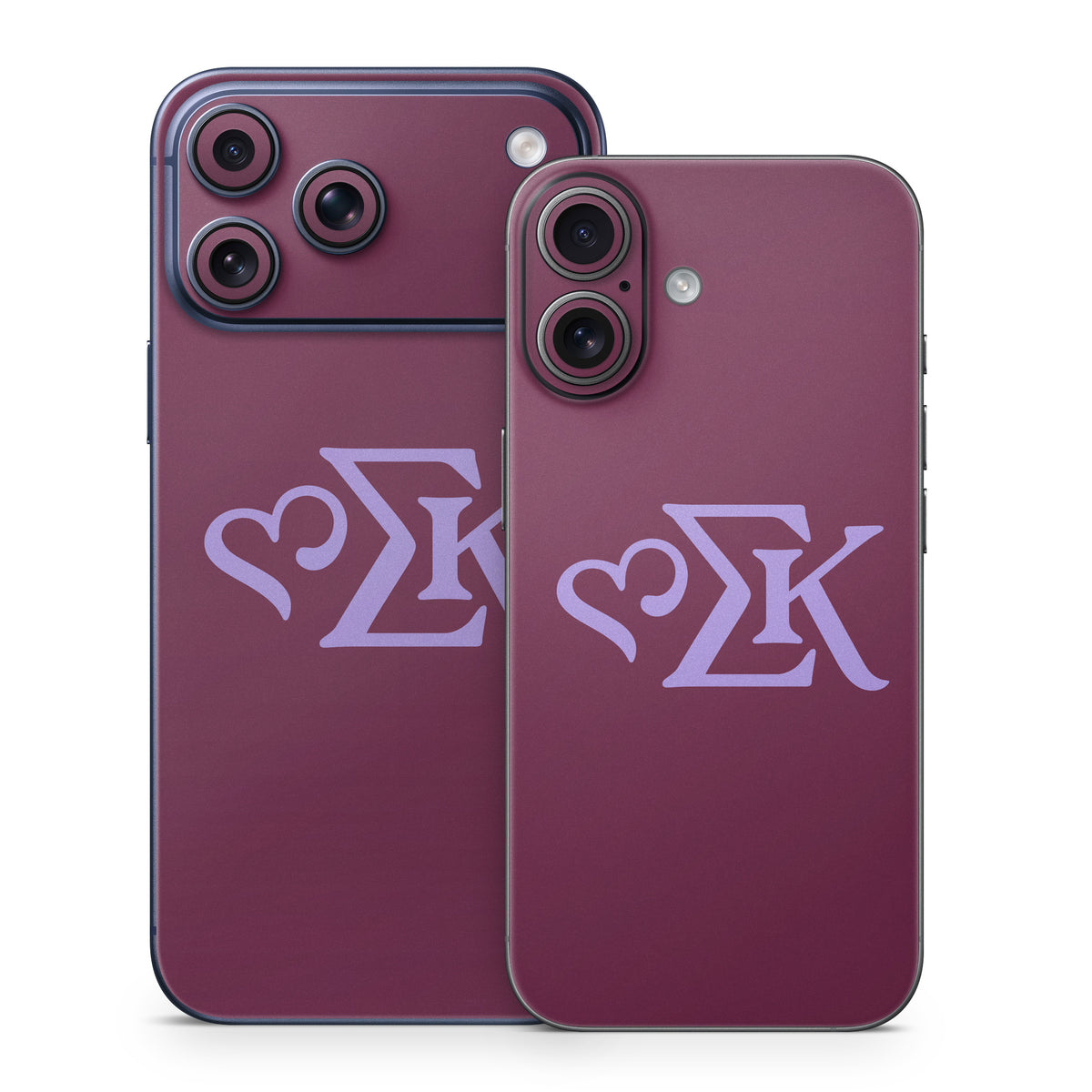 Sigma Kappa Greek Letters Legacy Lavender on Mary Maroon - Apple iPhone 17 Skin