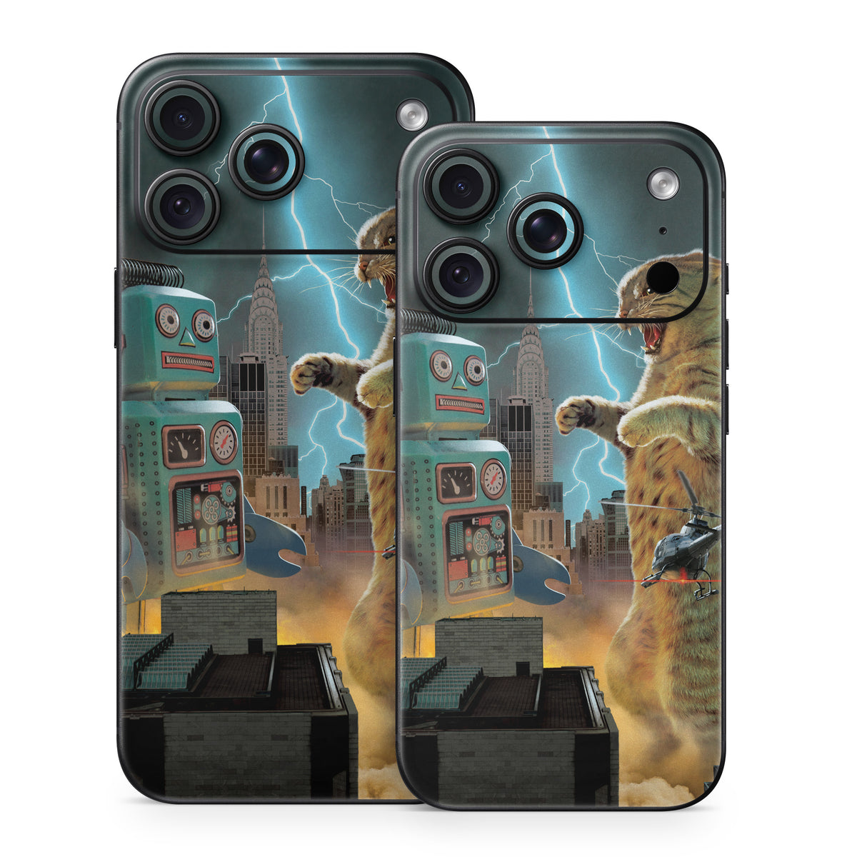 Catzilla Vs Robot - Apple iPhone 18 Skin