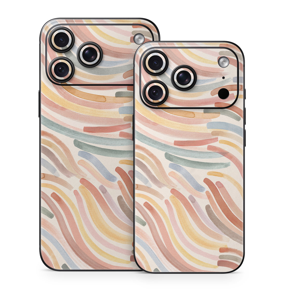 Terracotta Brushstroke Waves - Apple iPhone 18 Skin