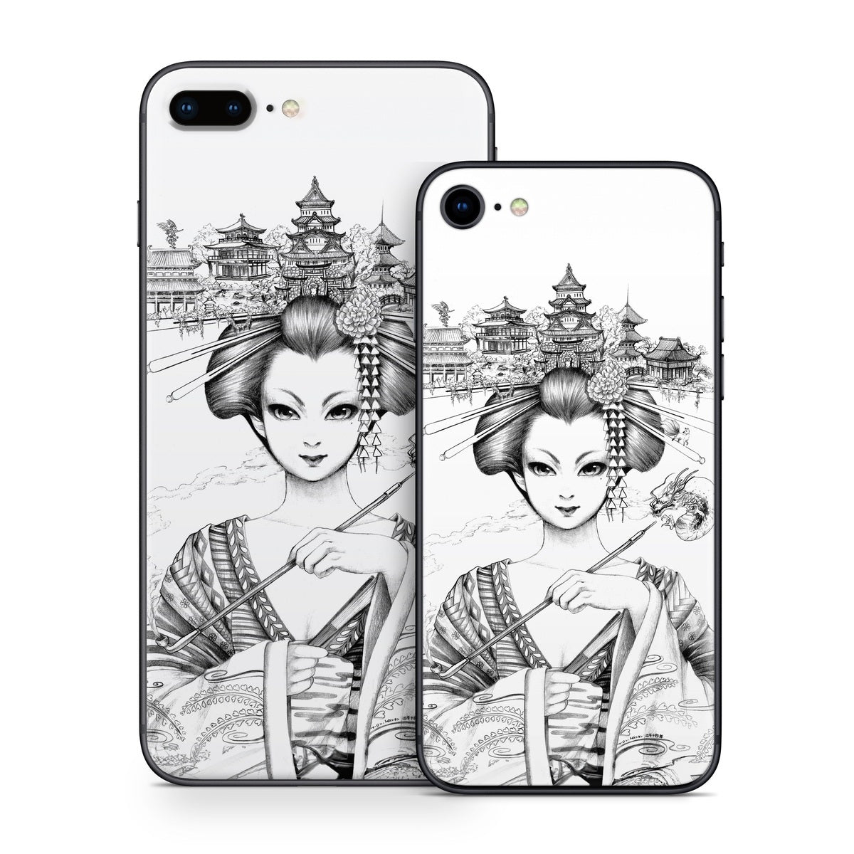 Geisha Sketch - Apple iPhone 8 Skin