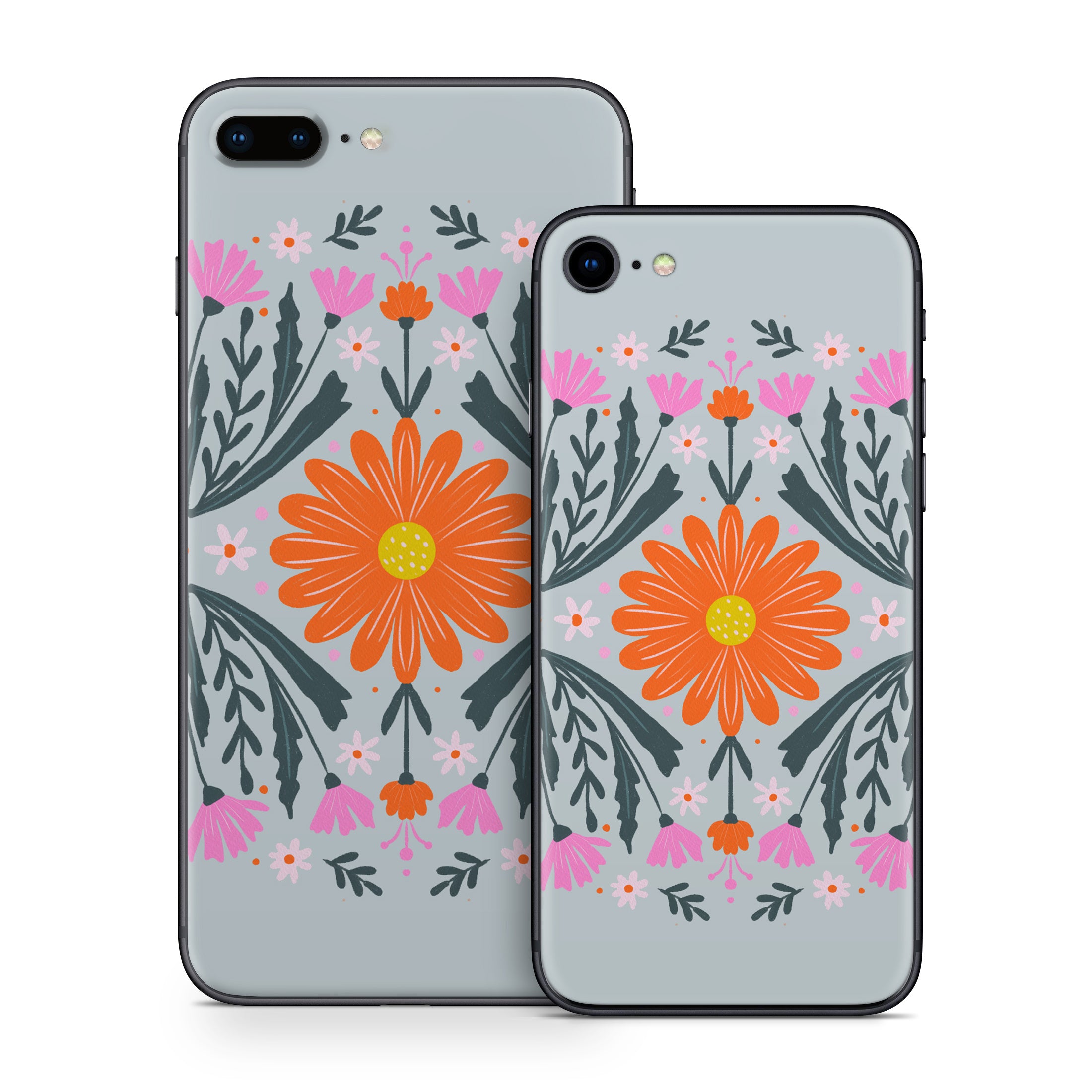 Pink and Orange Flowers - Apple iPhone 8 Skin