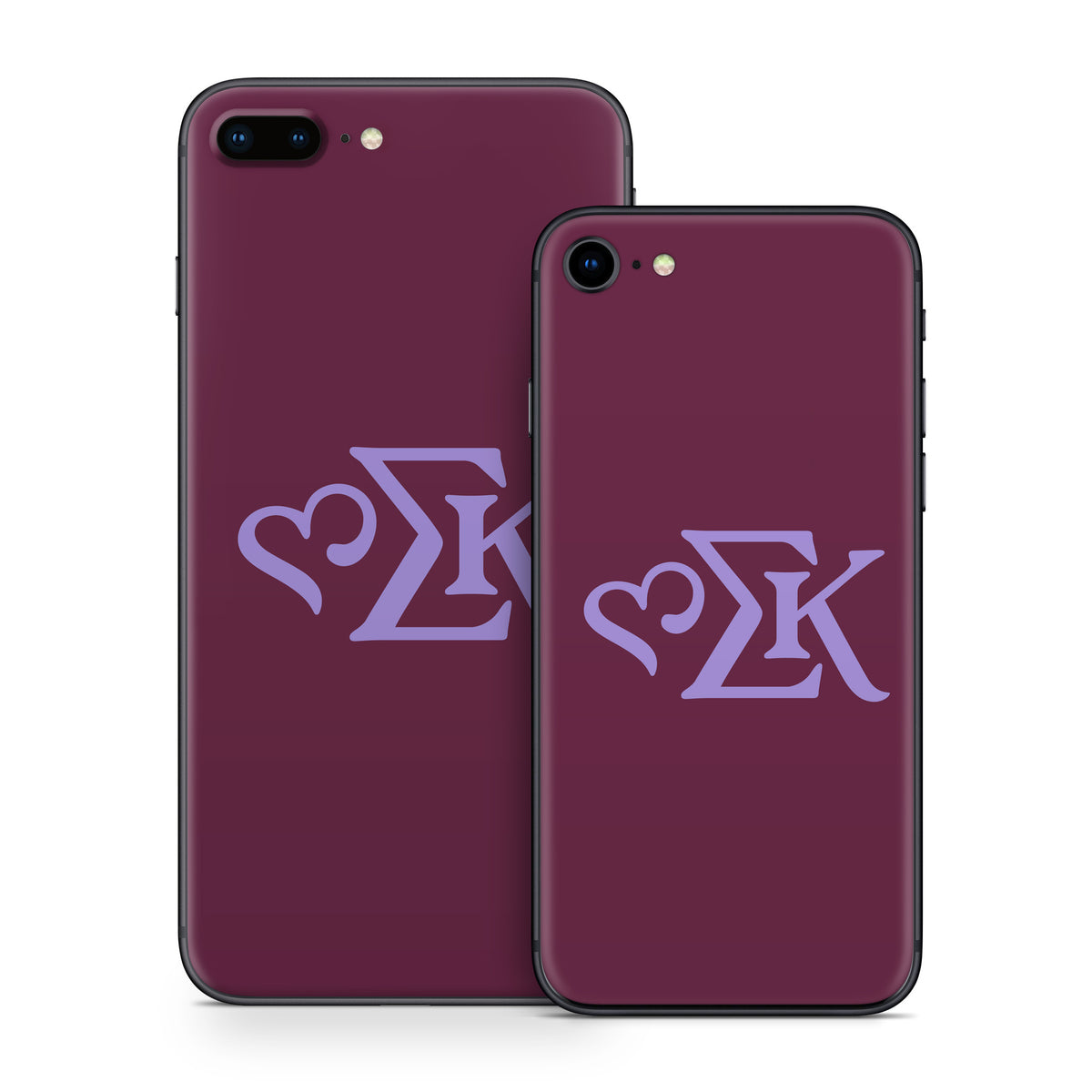 Sigma Kappa Greek Letters Legacy Lavender on Mary Maroon - Apple iPhone 8 Skin