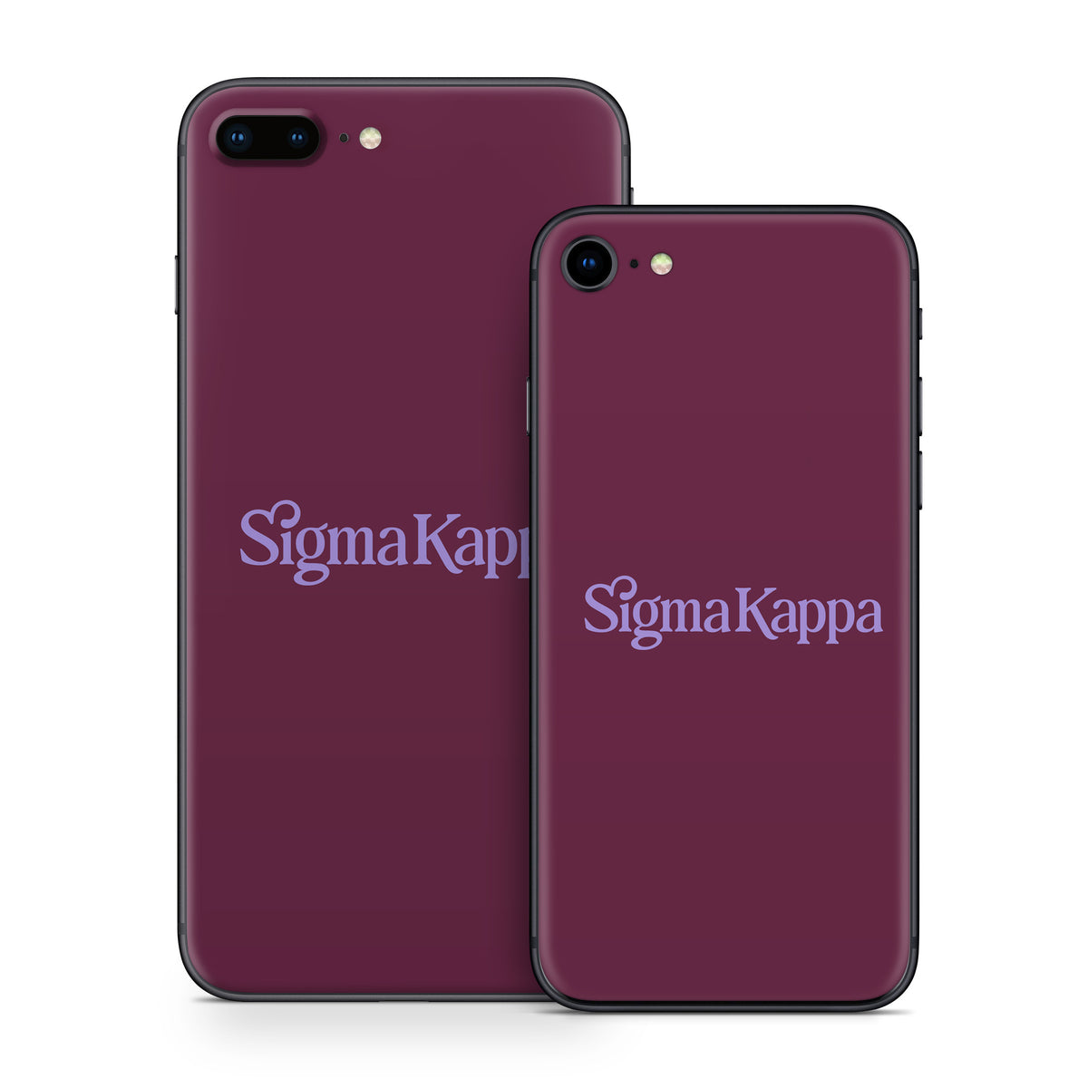 Sigma Kappa Primary Logo Legacy Lavender on Mary Maroon - Apple iPhone 8 Skin