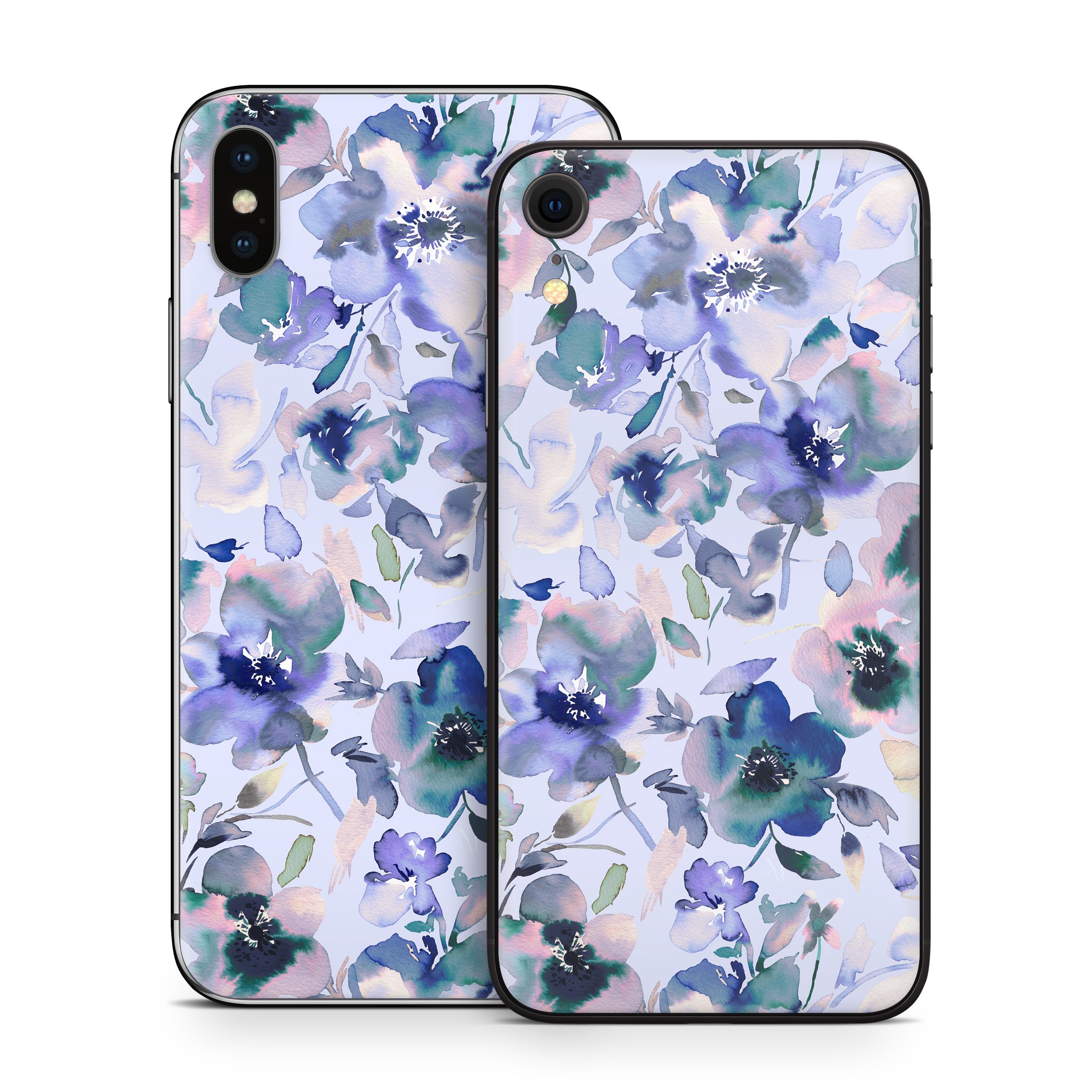 Aquatic Artistic Flowers - Apple iPhone X Skin