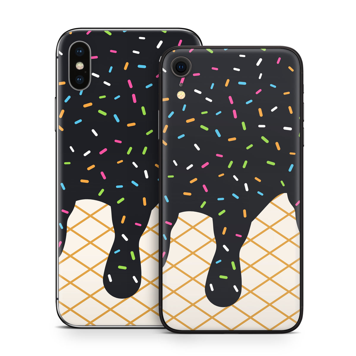 Black Ice Cream Drip - Apple iPhone X Skin
