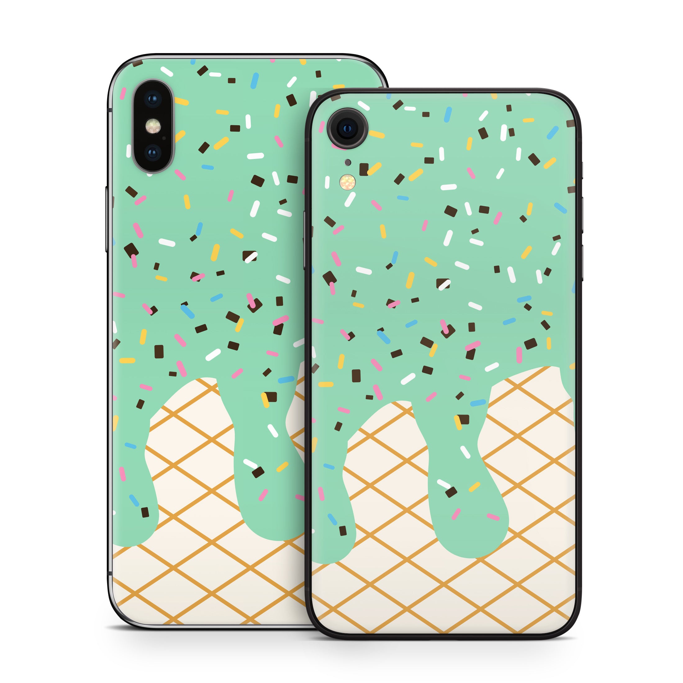 Mint Chocolate Chip Ice Cream Drip - Apple iPhone X Skin