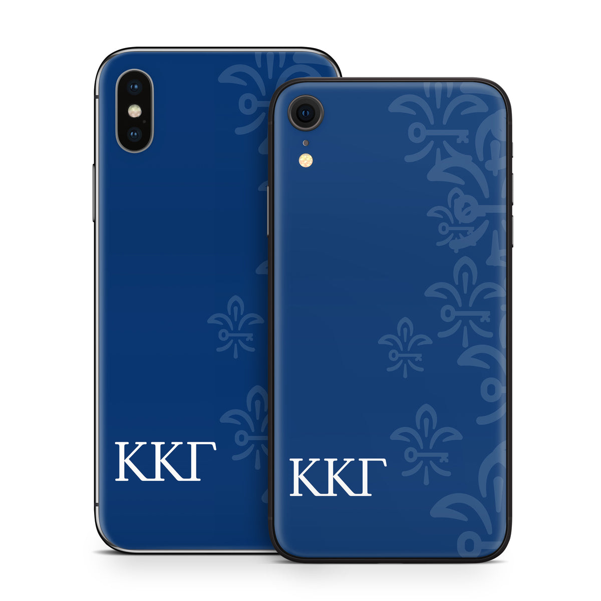 Kappa Kappa Gamma Letters and Fleur De Key Gamma Blue - Apple iPhone X Skin
