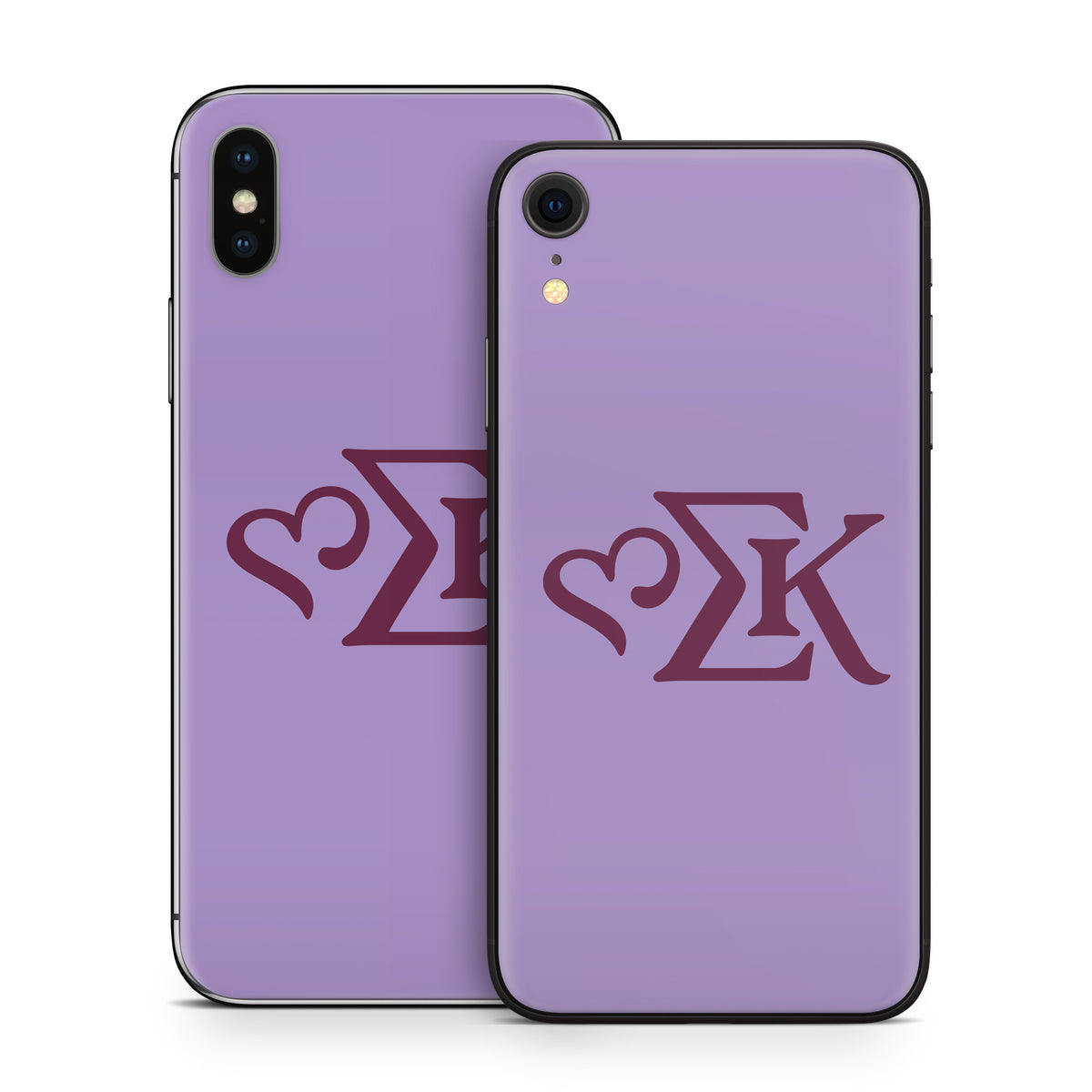 Sigma Kappa Greek Letters Mary Maroon on Legacy Lavender - Apple iPhone X Skin