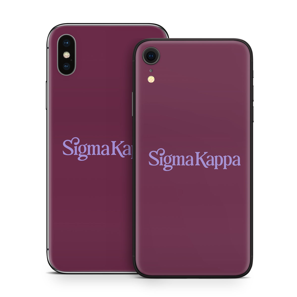 Sigma Kappa Primary Logo Legacy Lavender on Mary Maroon - Apple iPhone X Skin