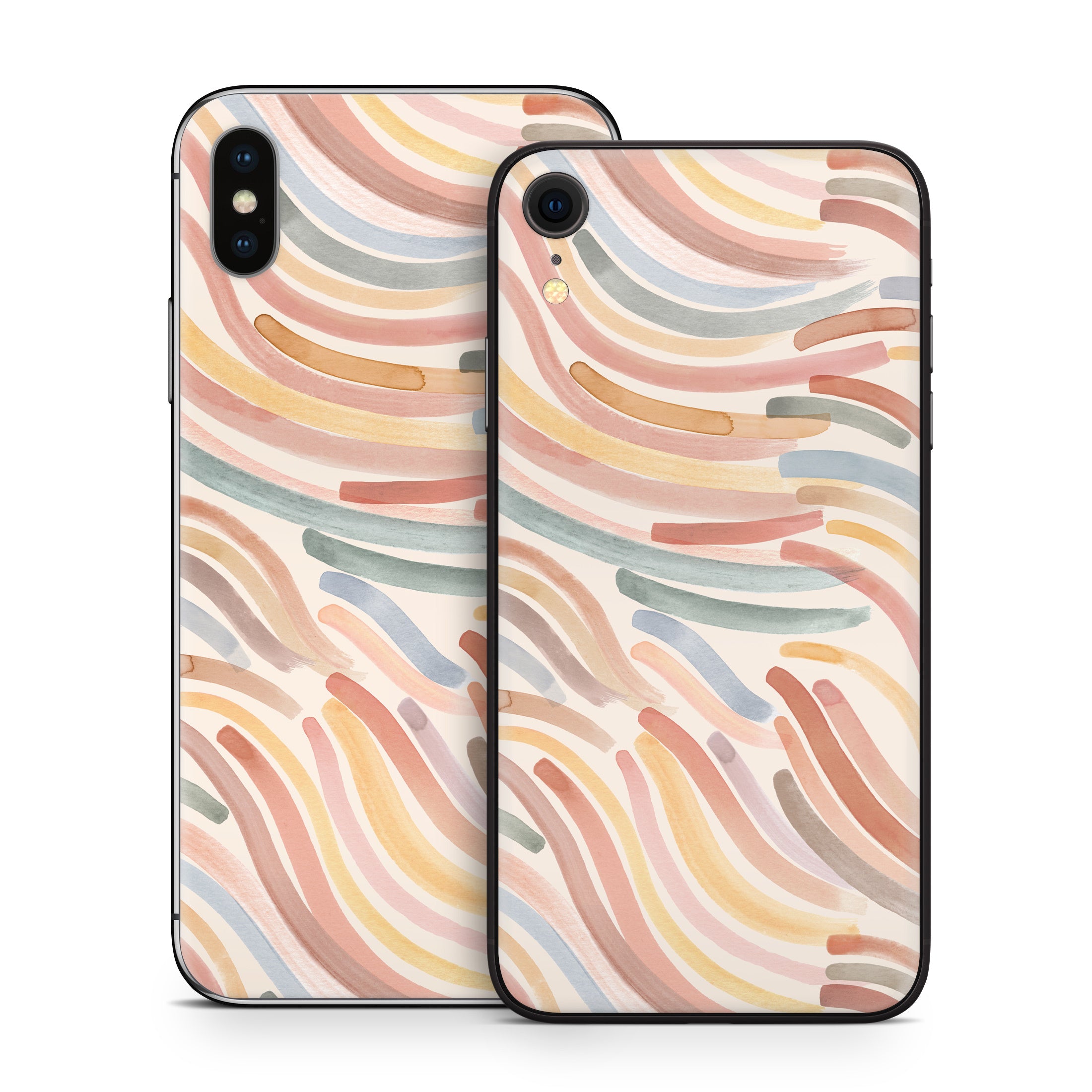 Terracotta Brushstroke Waves - Apple iPhone X Skin
