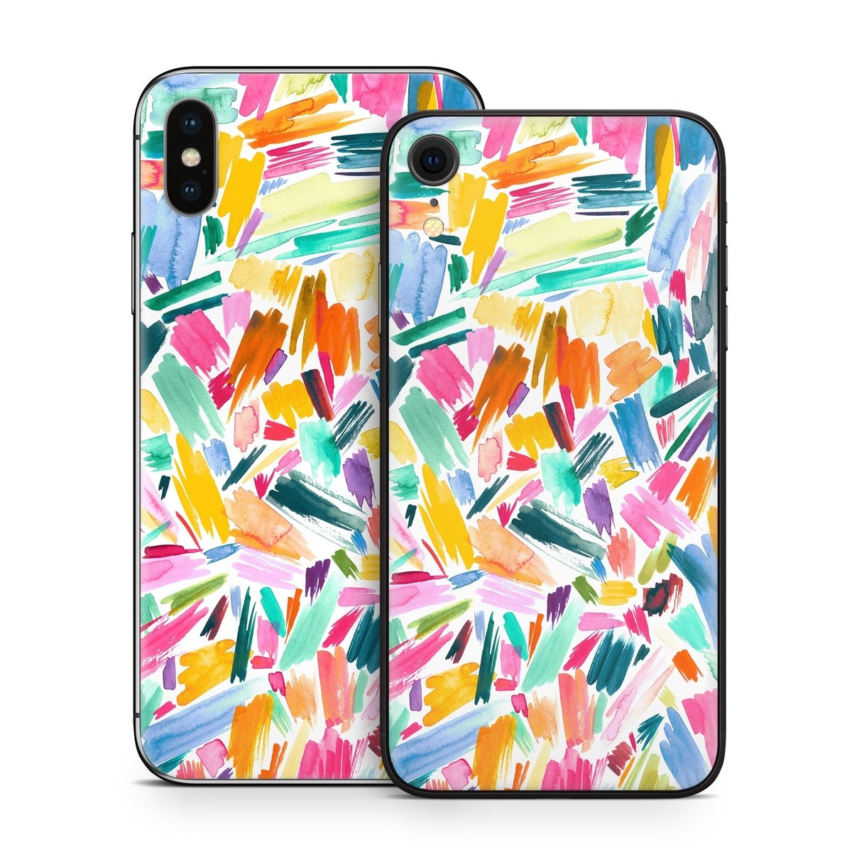 Watercolor Colorful Brushstrokes - Apple iPhone X Skin