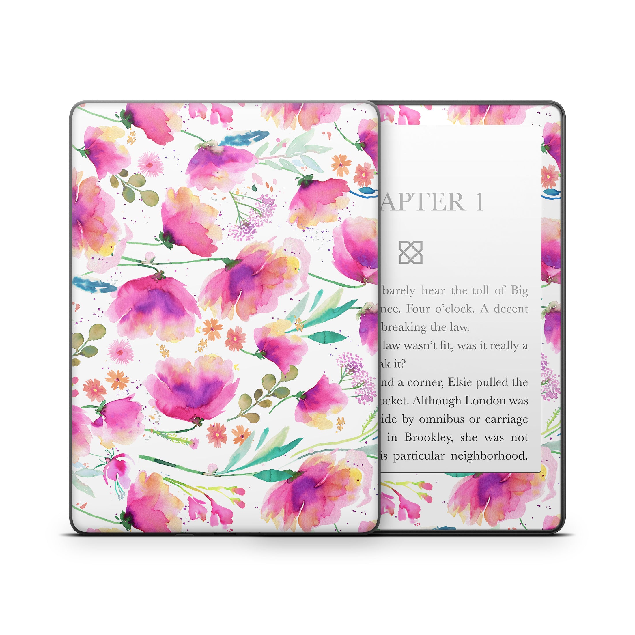 Abstract Pink Poppies - Amazon Kindle Skin