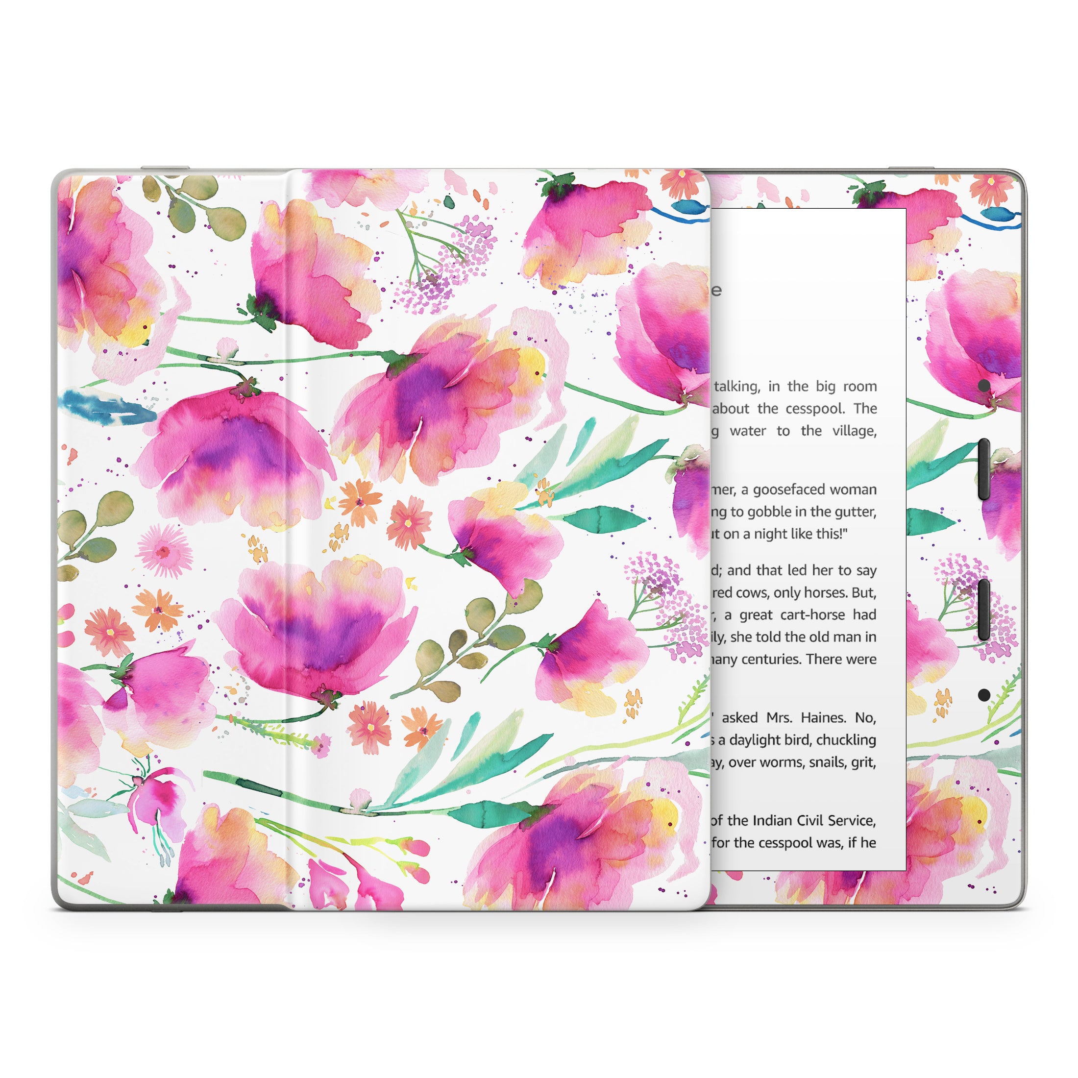 Abstract Pink Poppies - Amazon Kindle Skin