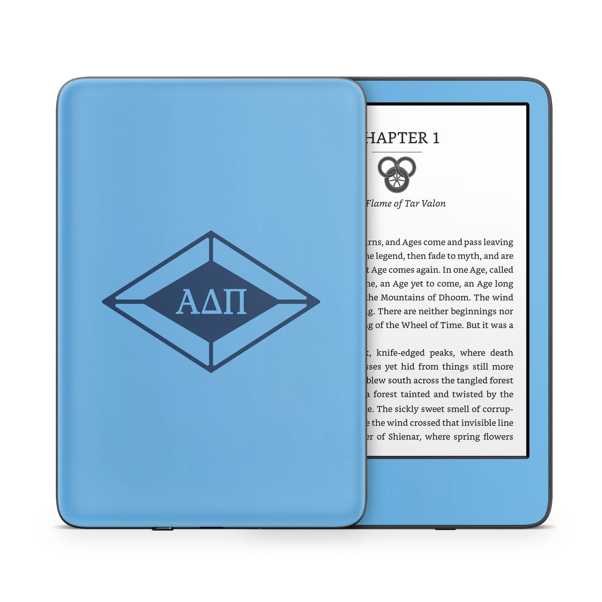 Alpha Delta Pi Diamond Letters Adelphean Blue - Amazon Kindle Skin