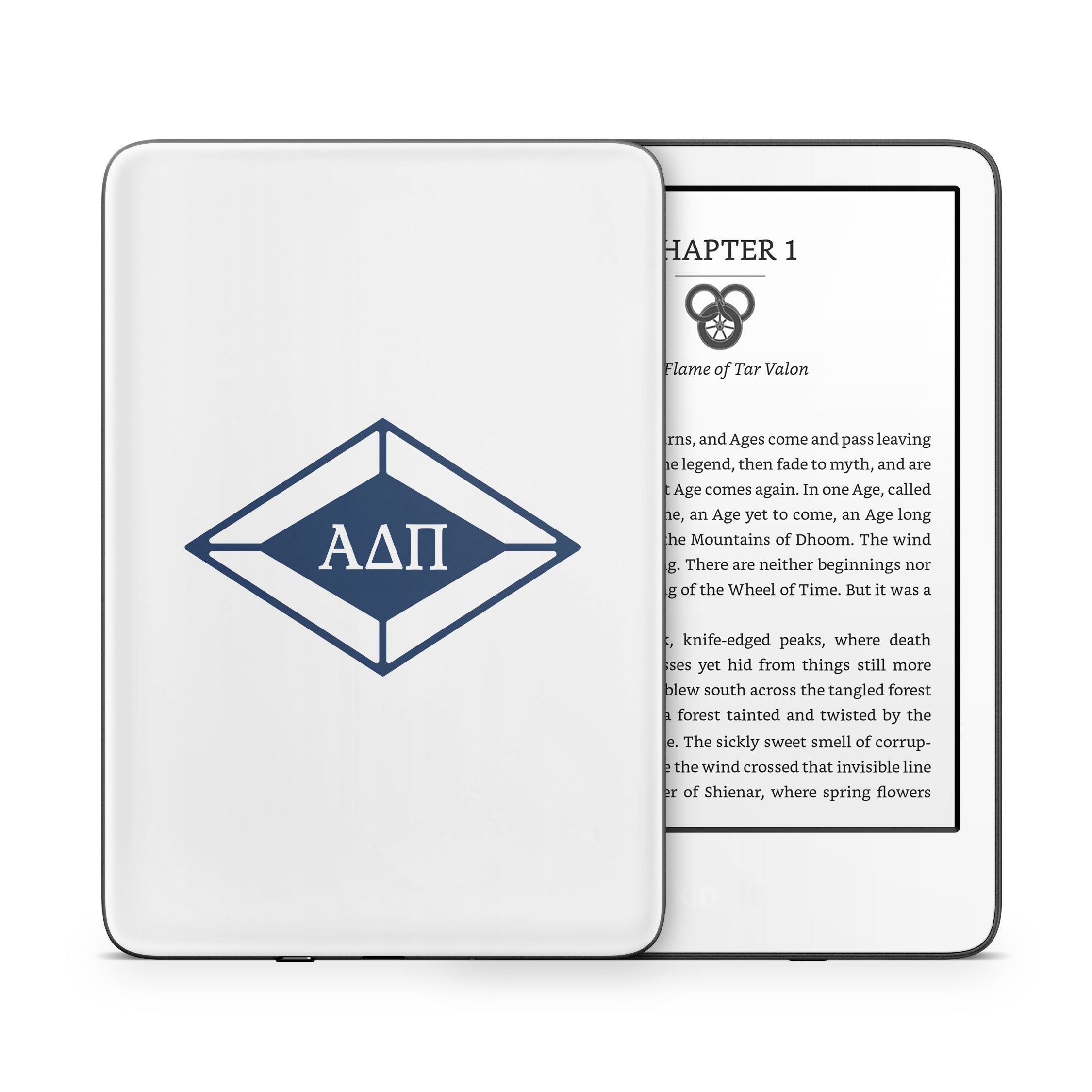 Alpha Delta Pi Diamond Letters White - Amazon Kindle Skin