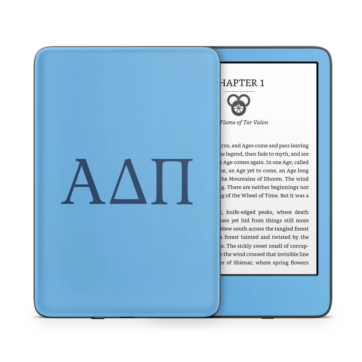 Alpha Delta Pi Greek Letters Adelphean Blue - Amazon Kindle Skin
