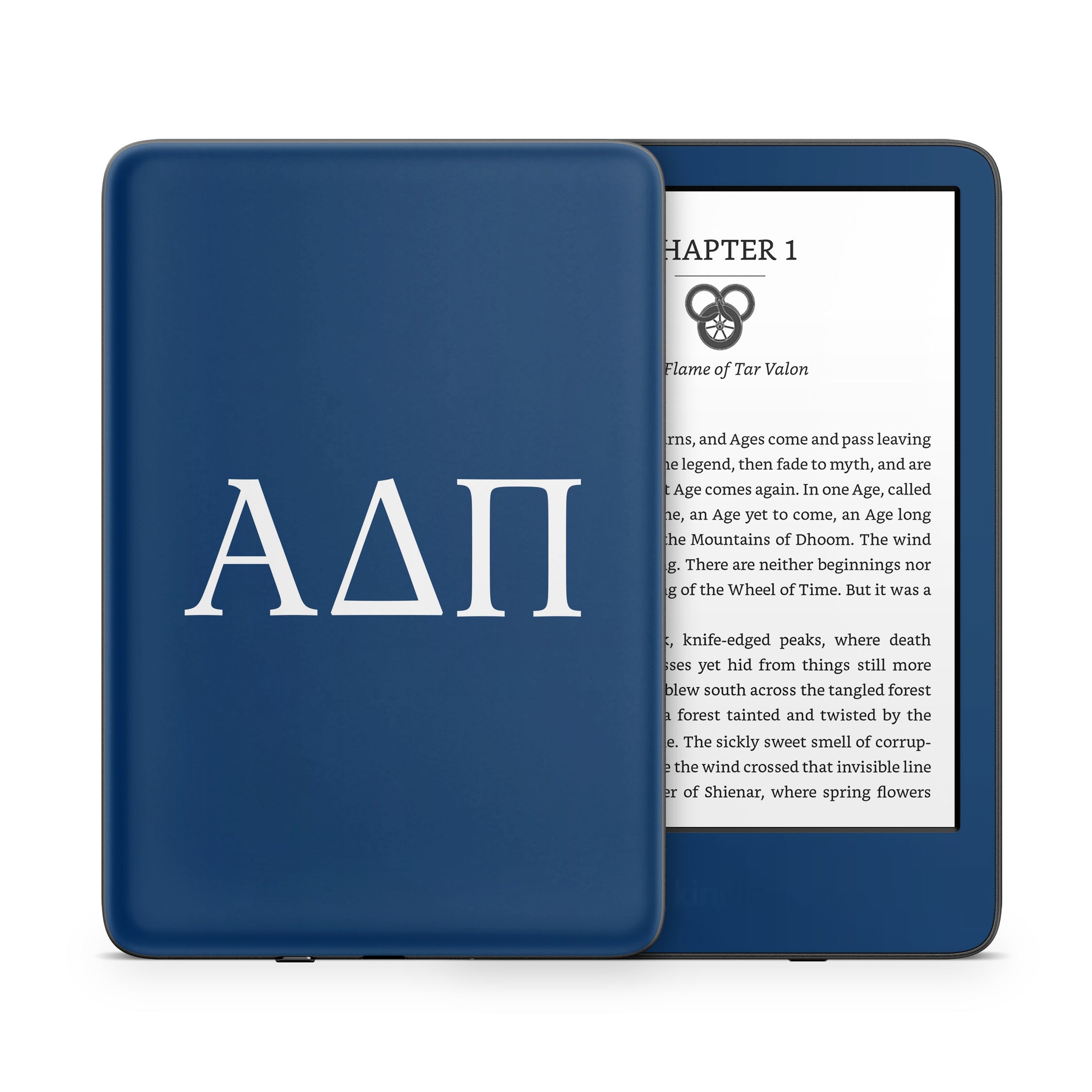 Alpha Delta Pi Greek Letters Midnight - Amazon Kindle Skin