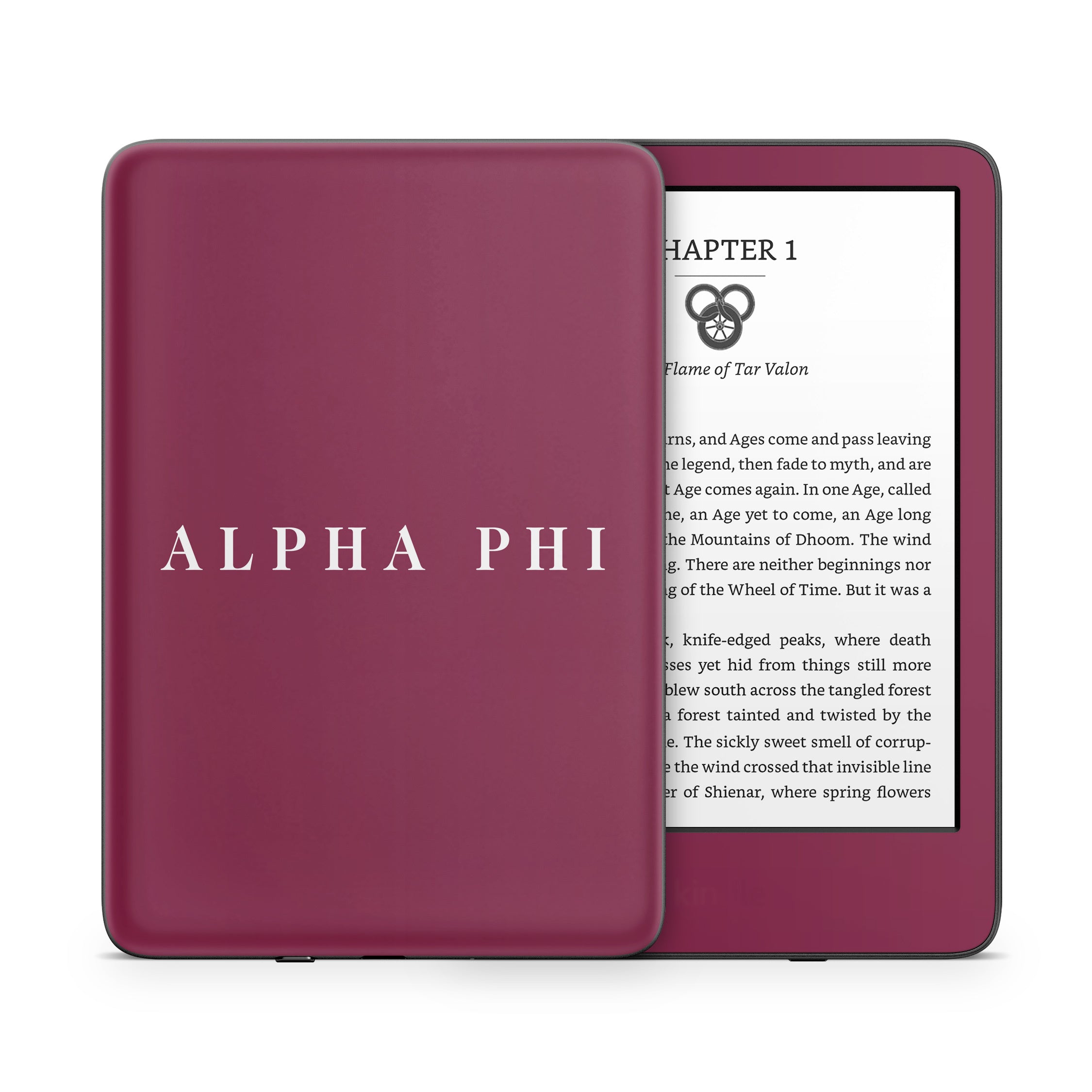 Alpha Phi Wordmark Bordeaux - Amazon Kindle Skin