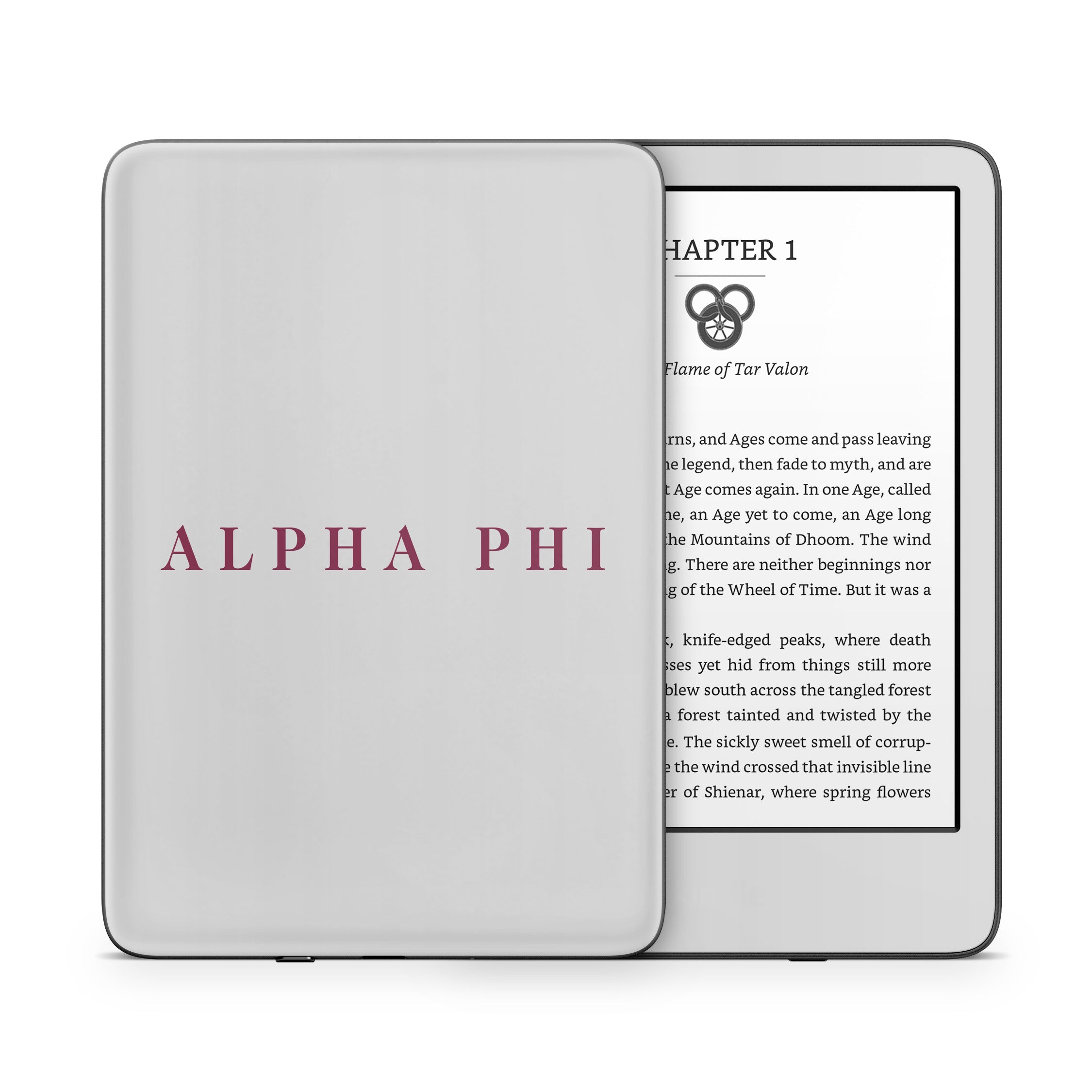 Alpha Phi Wordmark Silver - Amazon Kindle Skin