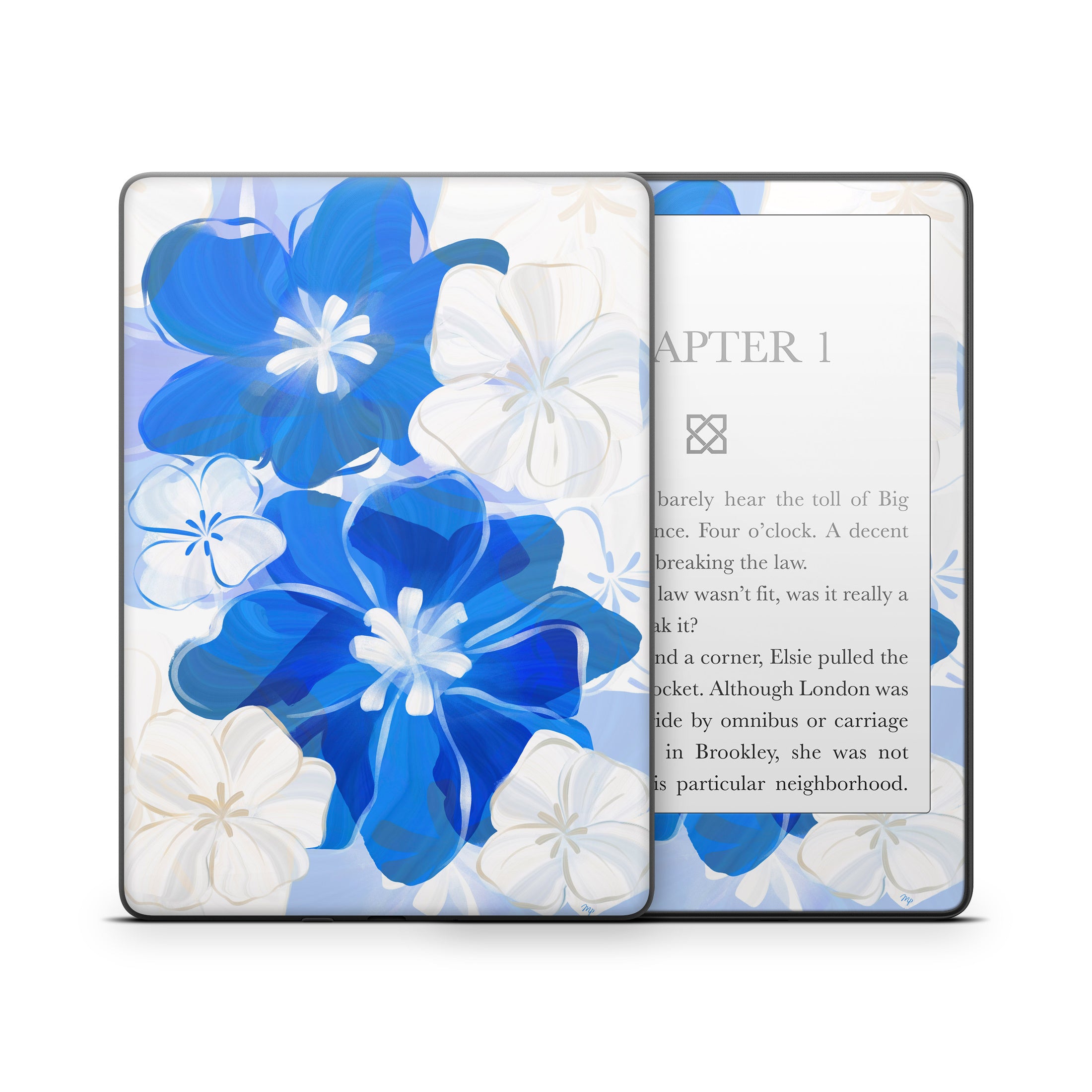 Blue Flowers - Amazon Kindle Skin