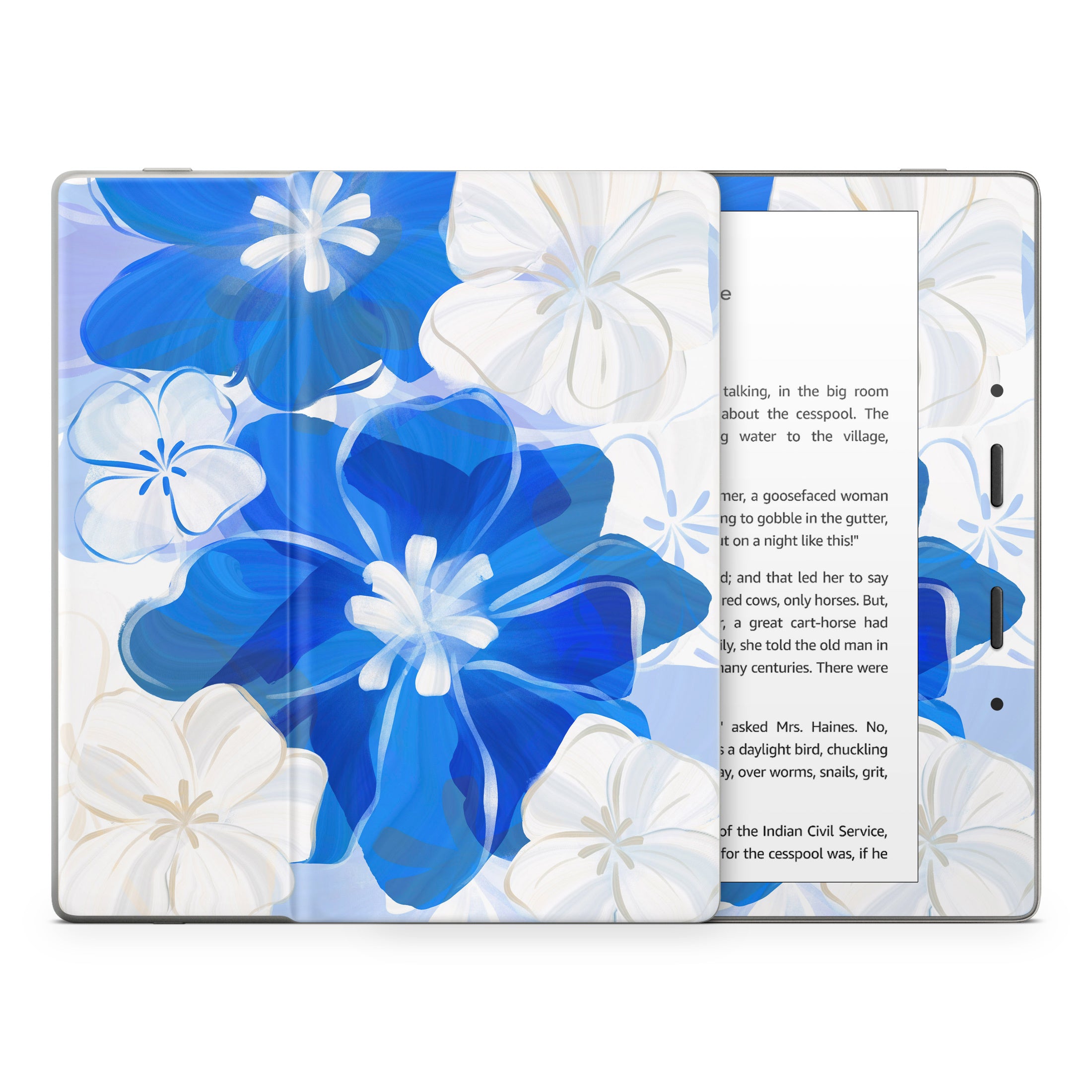 Blue Flowers - Amazon Kindle Skin