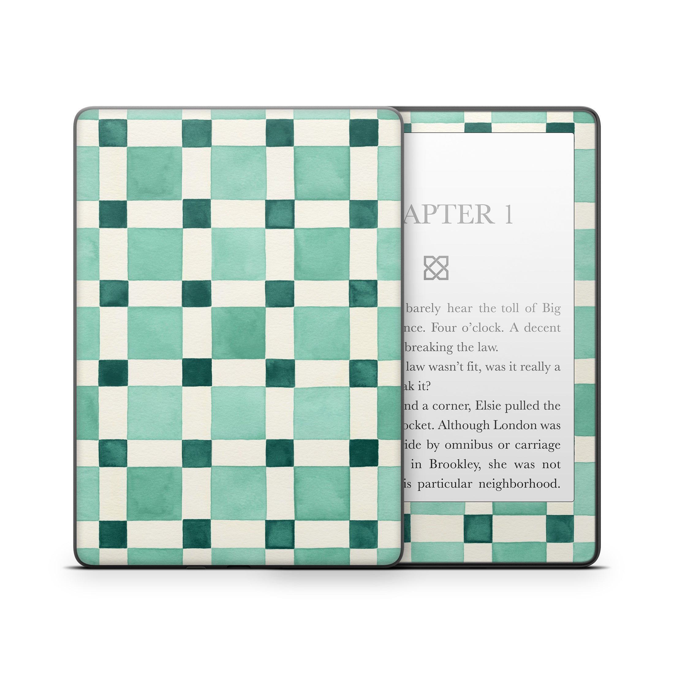 Checker Mosaic Green - Amazon Kindle Skin