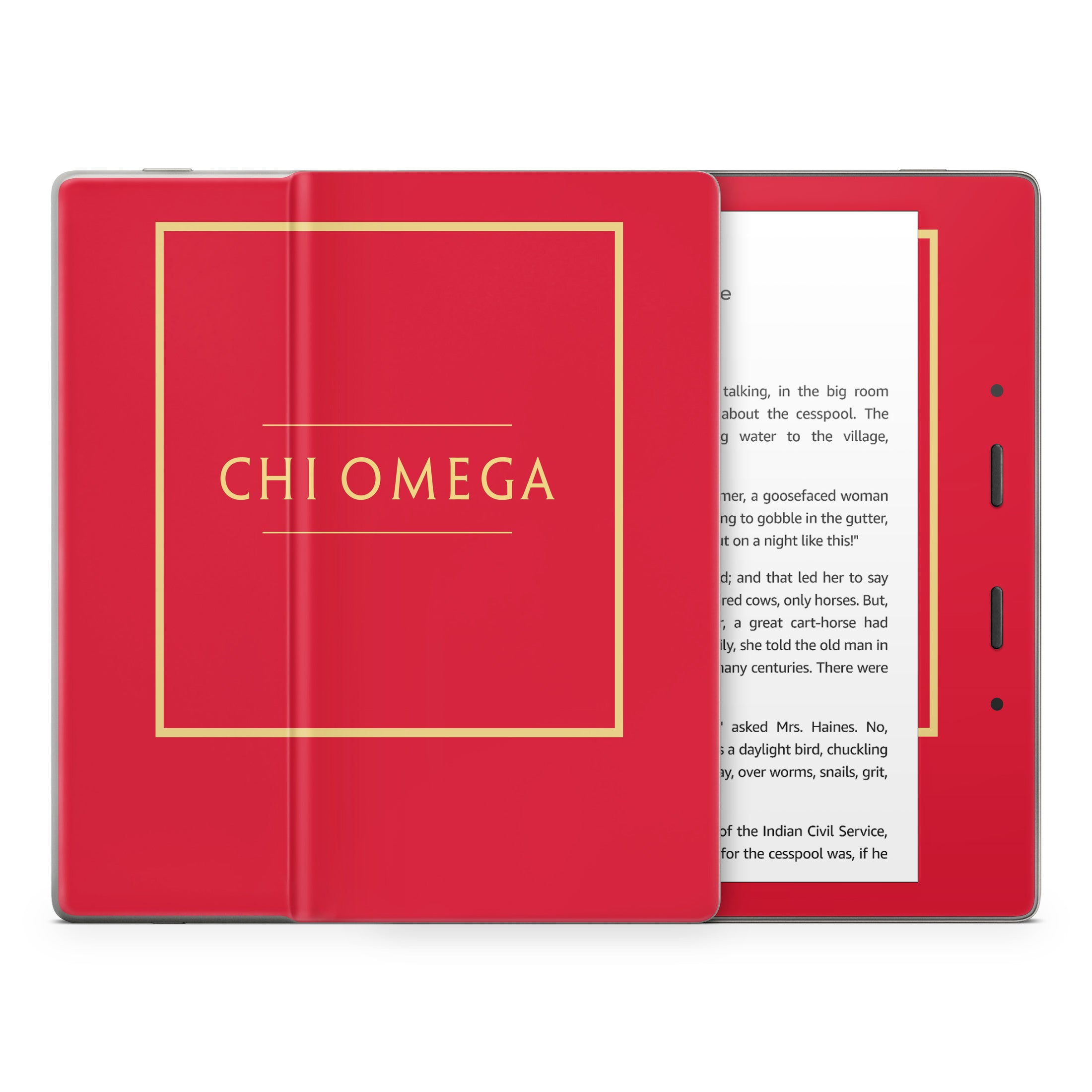 Chi Omega Cardinal with Border - Amazon Kindle Skin