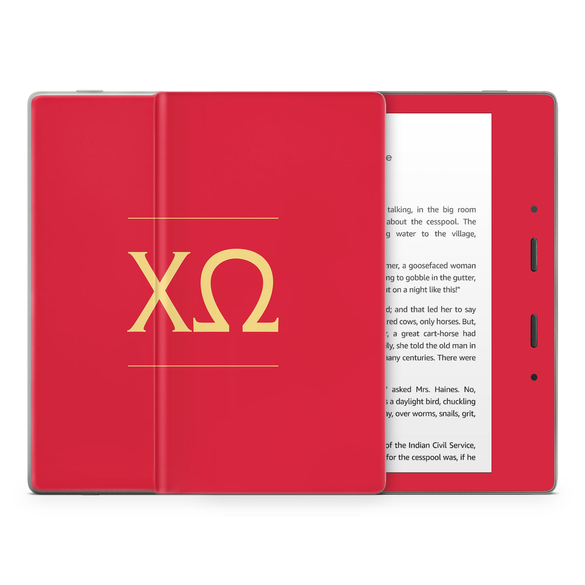 Chi Omega Letters Cardinal - Amazon Kindle Skin