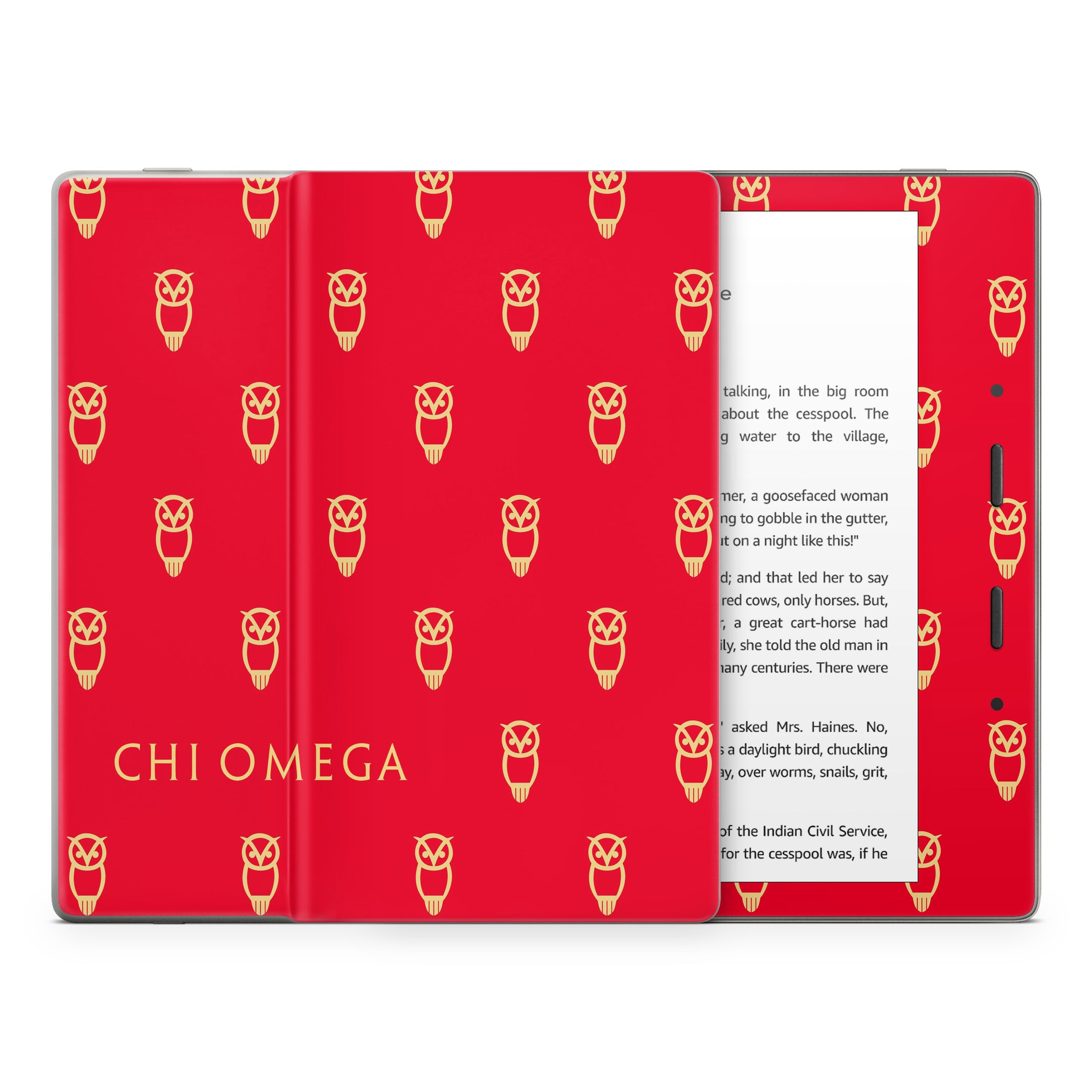 Chi Omega Owl Pattern - Amazon Kindle Skin