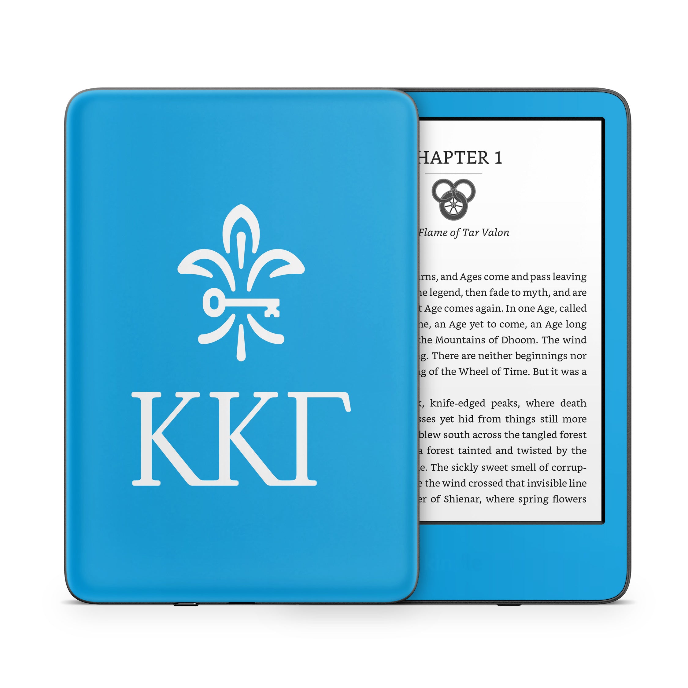 Kappa Kappa Gamma Letterkey Vertical Gamma Blue - Amazon Kindle Skin
