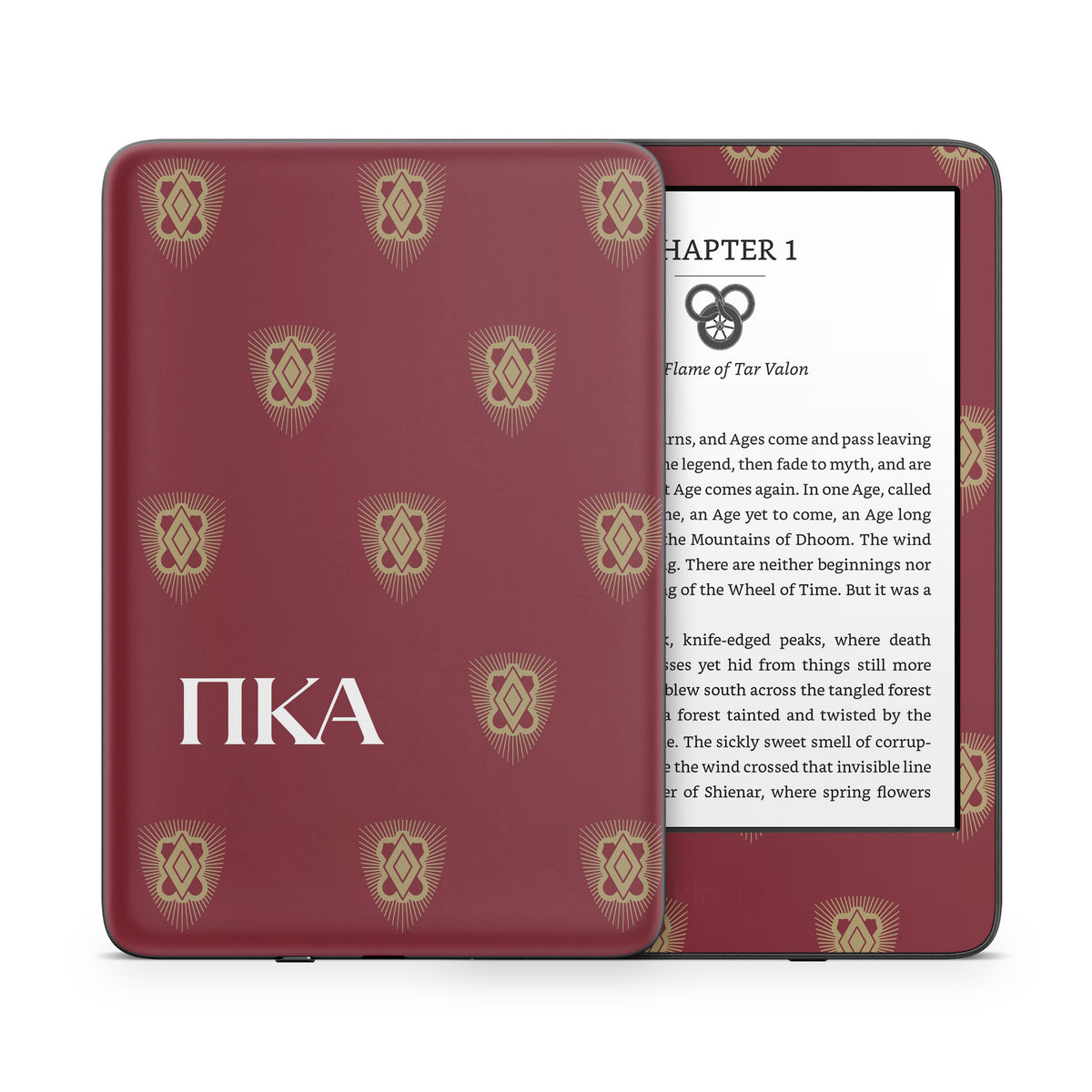 Pi Kappa Alpha Letters Shield Pattern Garnet - Amazon Kindle Skin