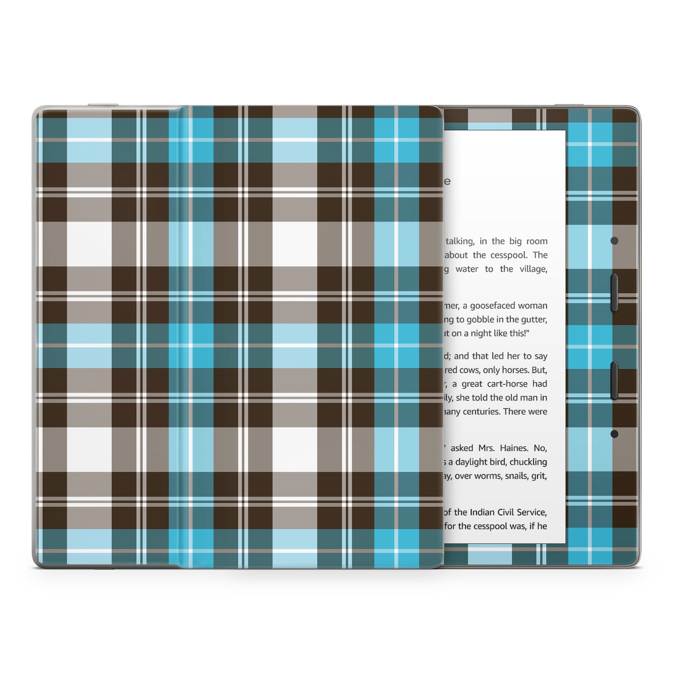 Turquoise Plaid - Amazon Kindle Skin