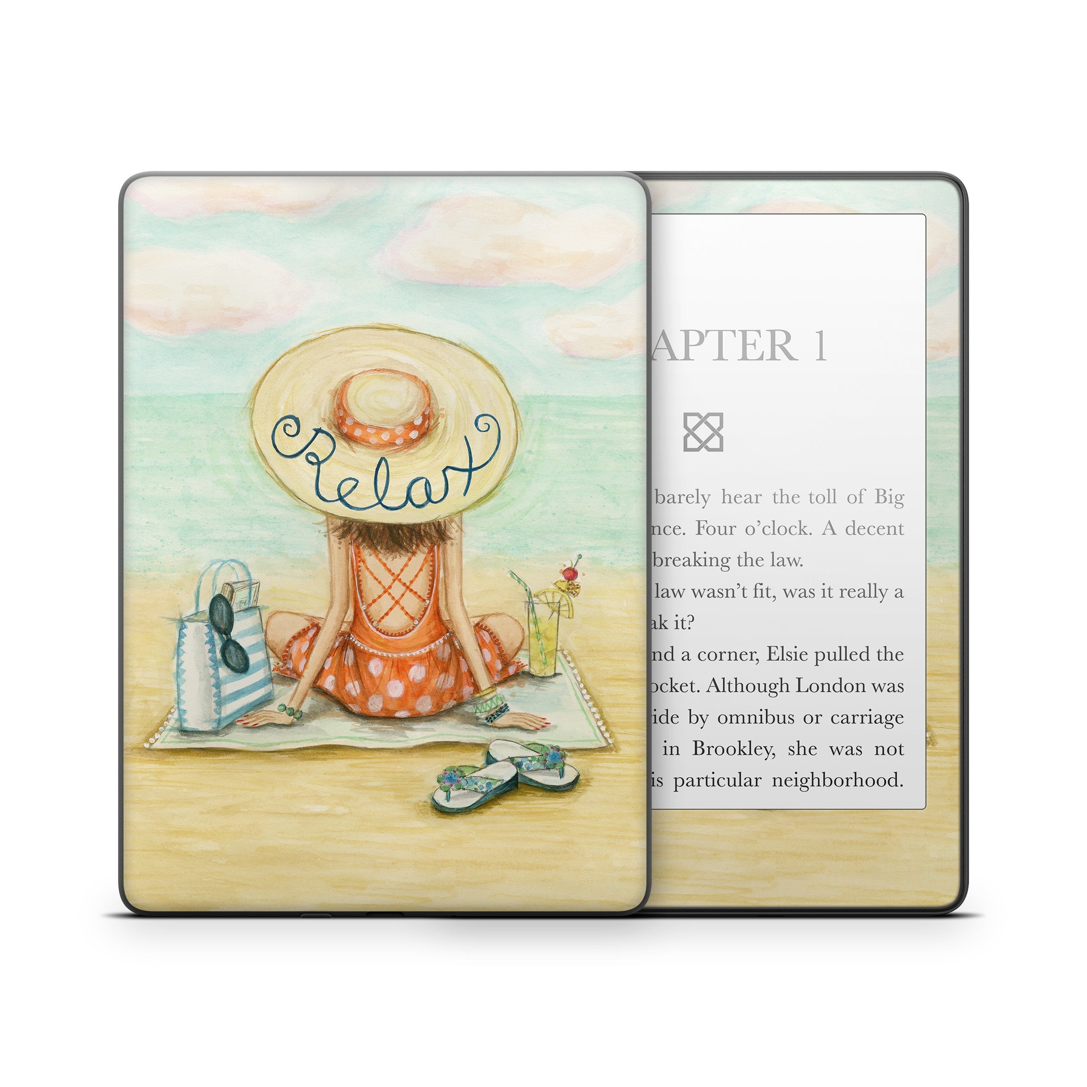 Relaxing on Beach - Amazon Kindle Skin