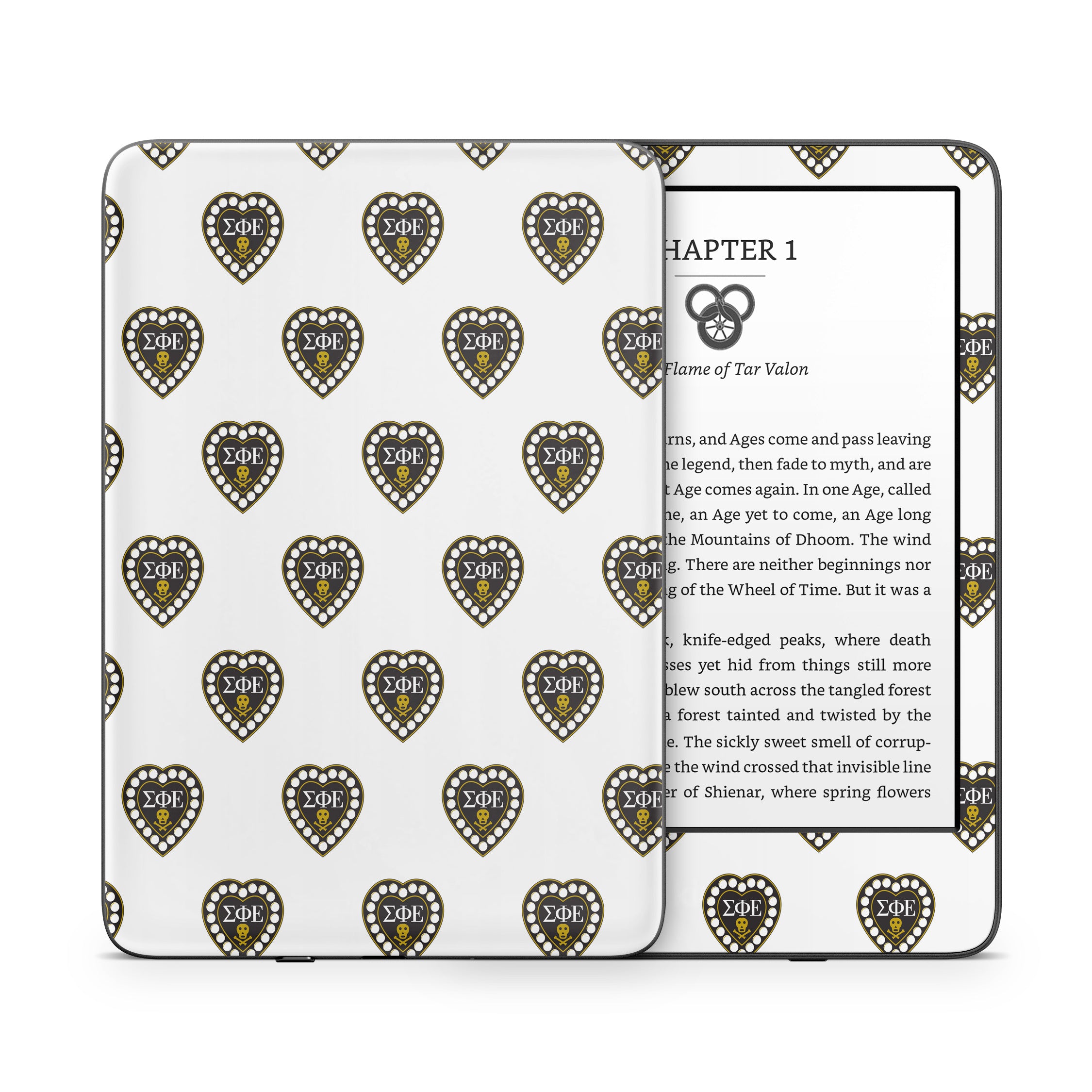 Sigma Phi Epsilon Badge Pattern White - Amazon Kindle Skin