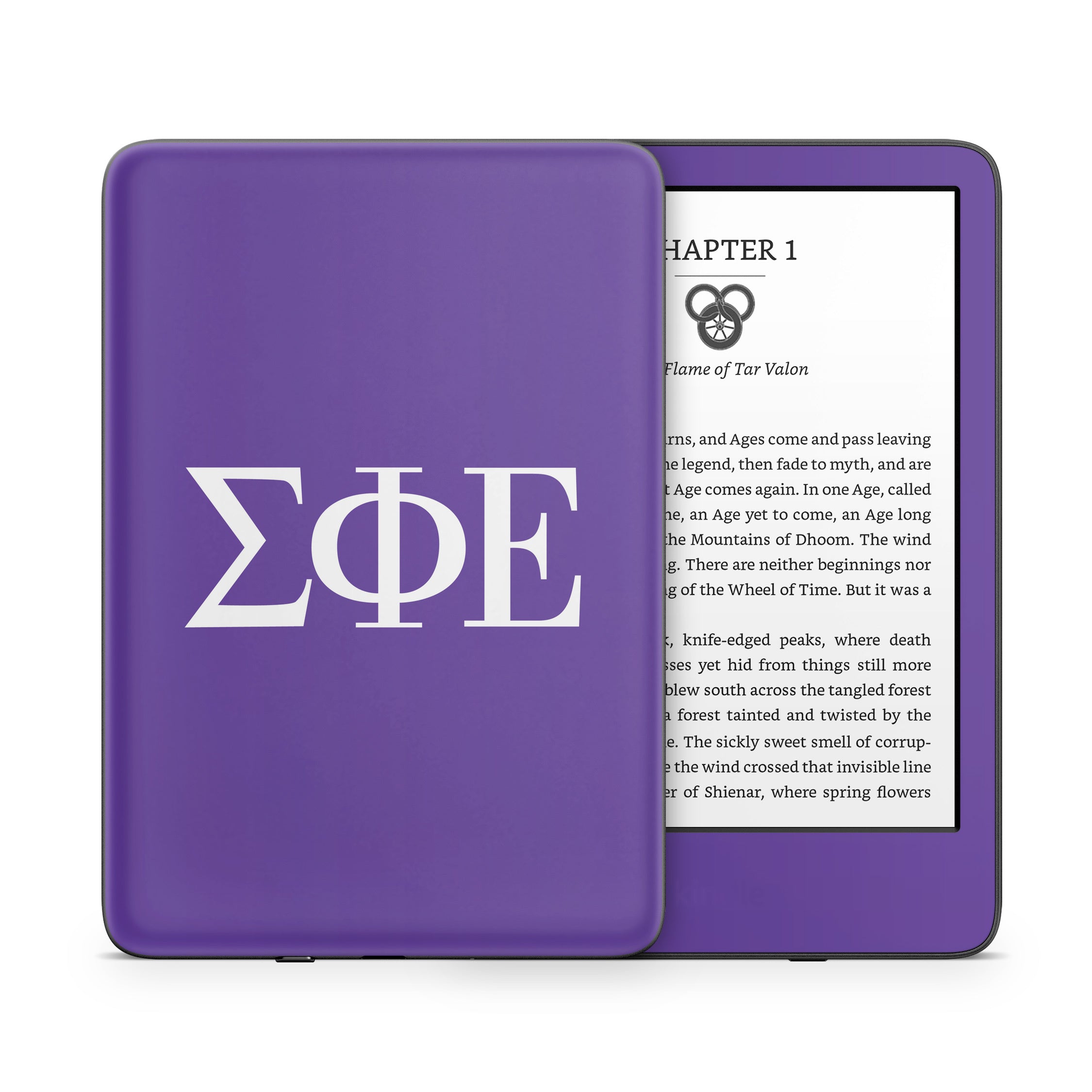 Sigma Phi Epsilon Greek Letters Purple - Amazon Kindle Skin