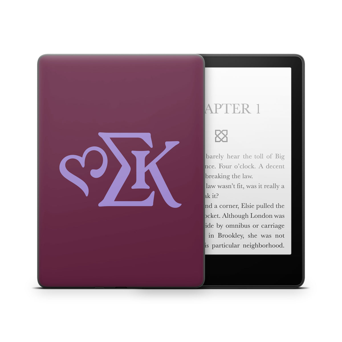 Sigma Kappa Greek Letters Legacy Lavender on Mary Maroon - Amazon Kindle Skin