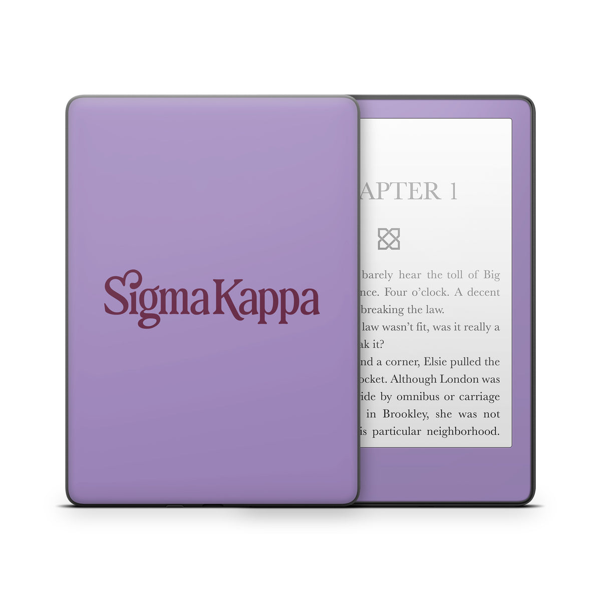 Sigma Kappa Primary Logo Mary Maroon on Legacy Lavender - Amazon Kindle Skin