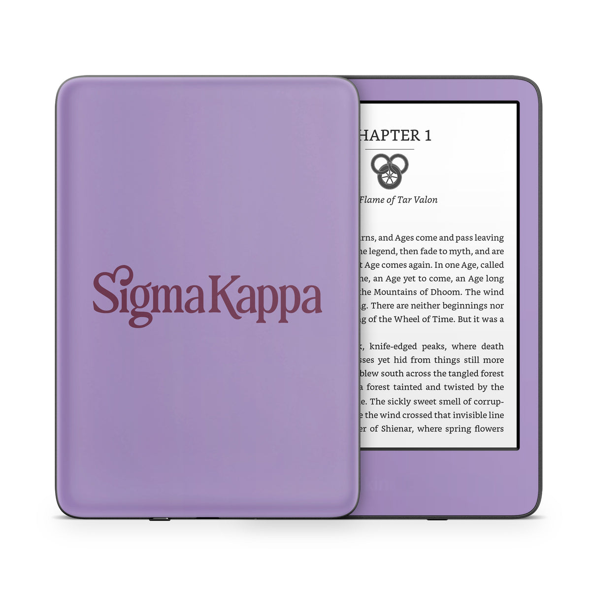 Sigma Kappa Primary Logo Mary Maroon on Legacy Lavender - Amazon Kindle Skin