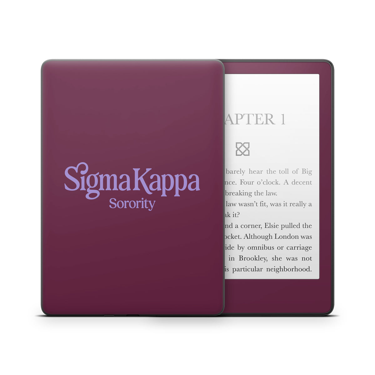 Sigma Kappa Sorority Logo Legacy Lavender on Mary Maroon - Amazon Kindle Skin